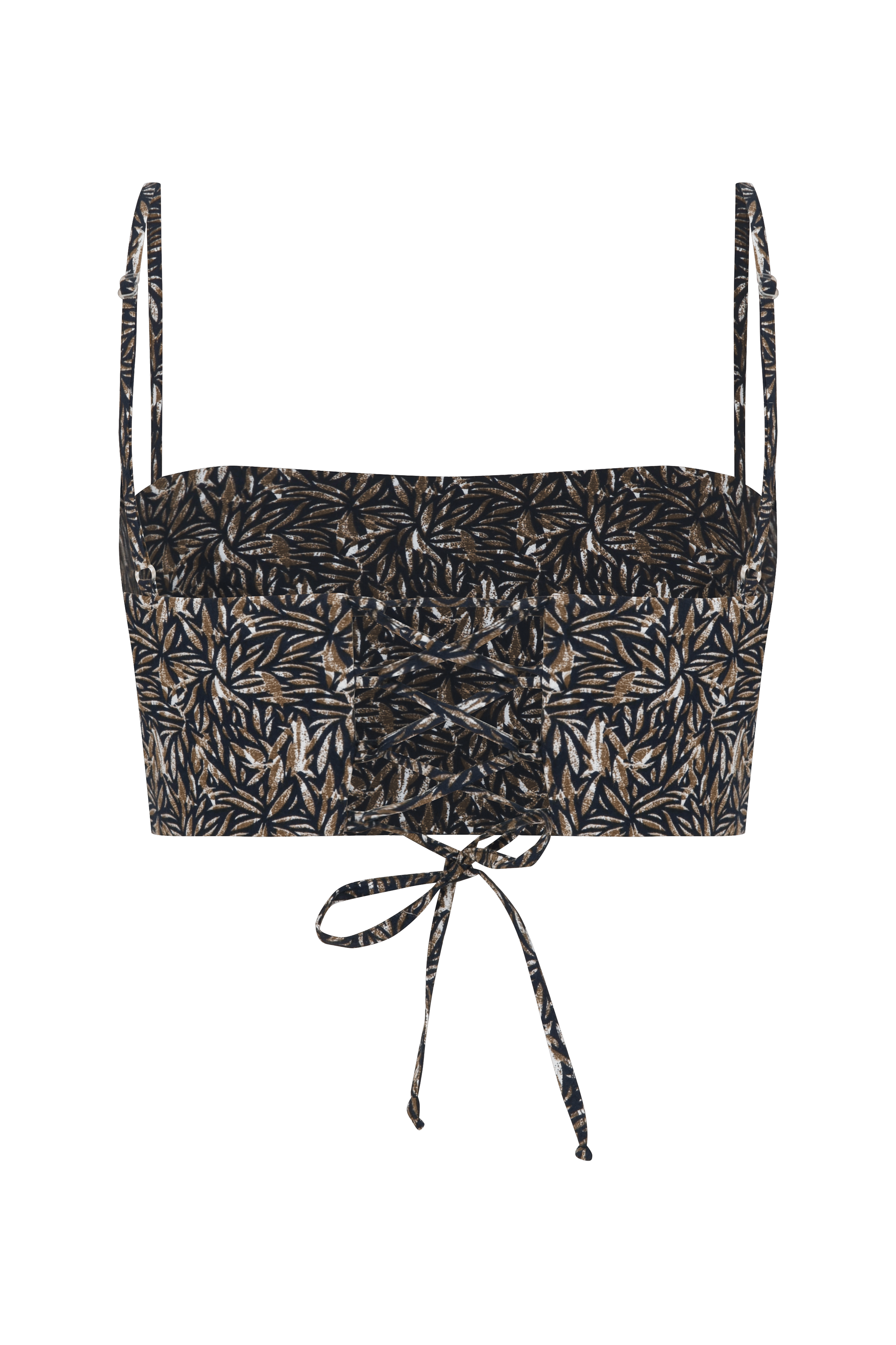 Lalia Printed Cotton Top in Brown made by Nazli Ceren