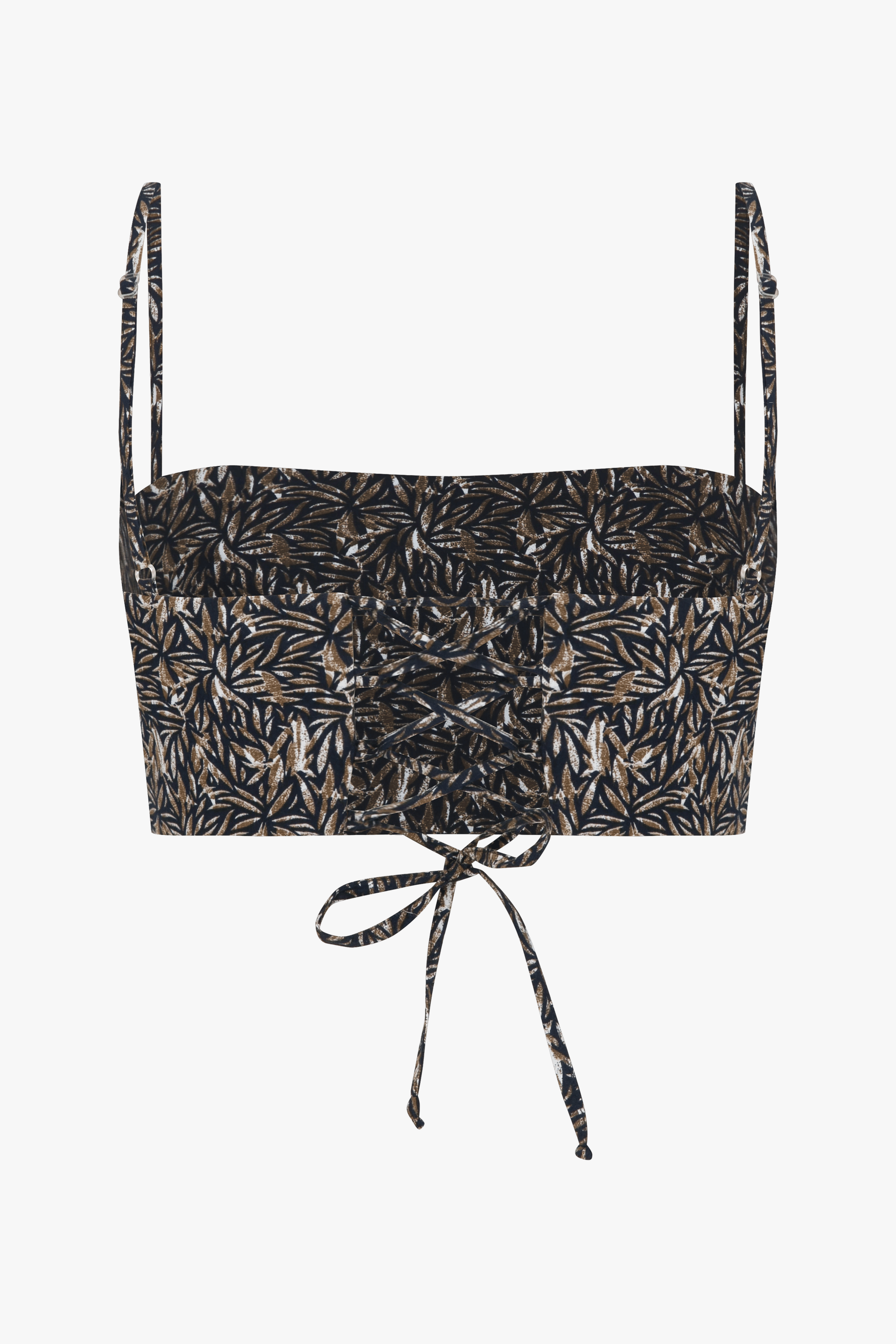 Lalia Printed Cotton Top in Brown made by Nazli Ceren