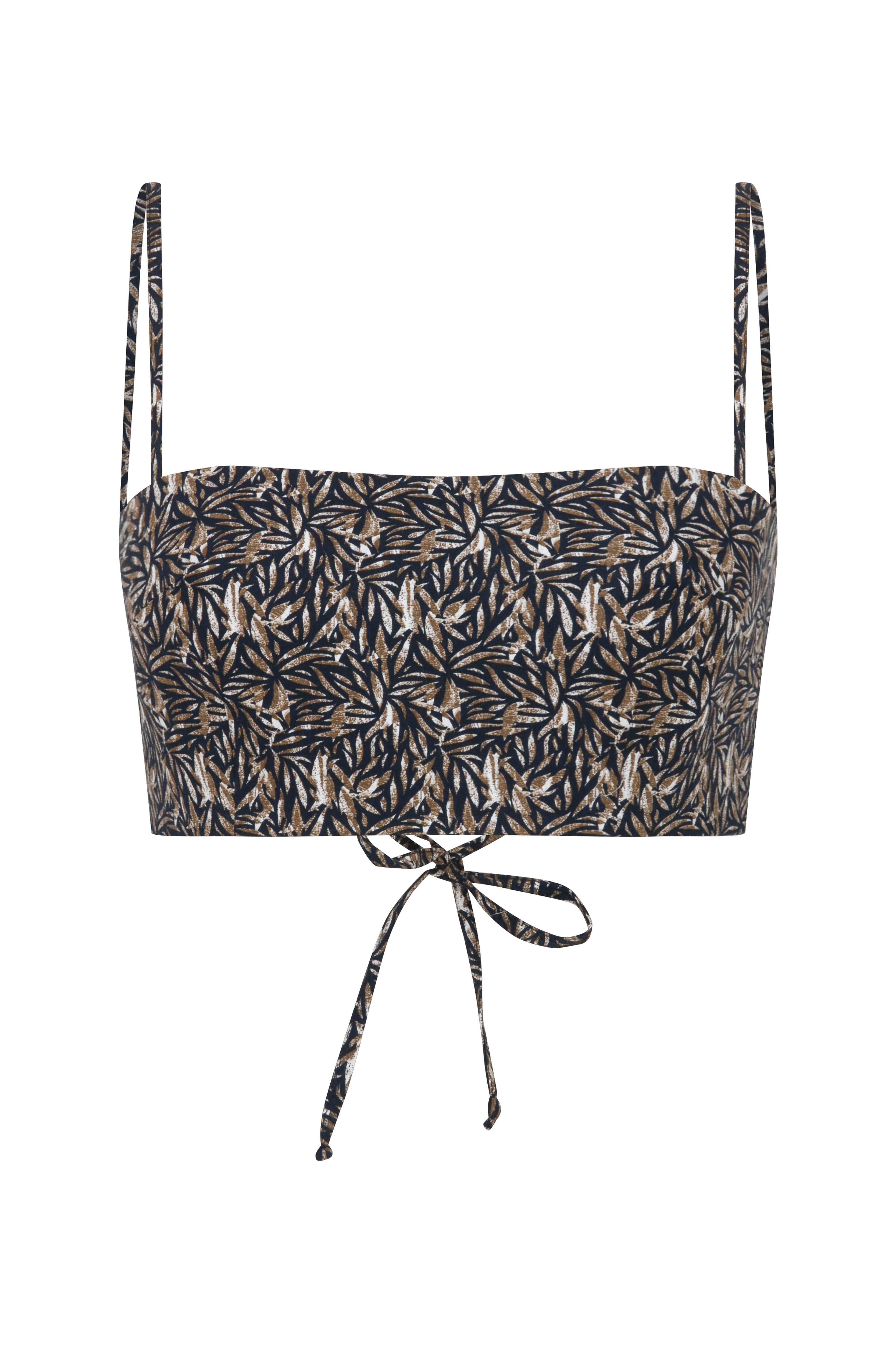 Lalia Printed Cotton Top in Brown made by Nazli Ceren