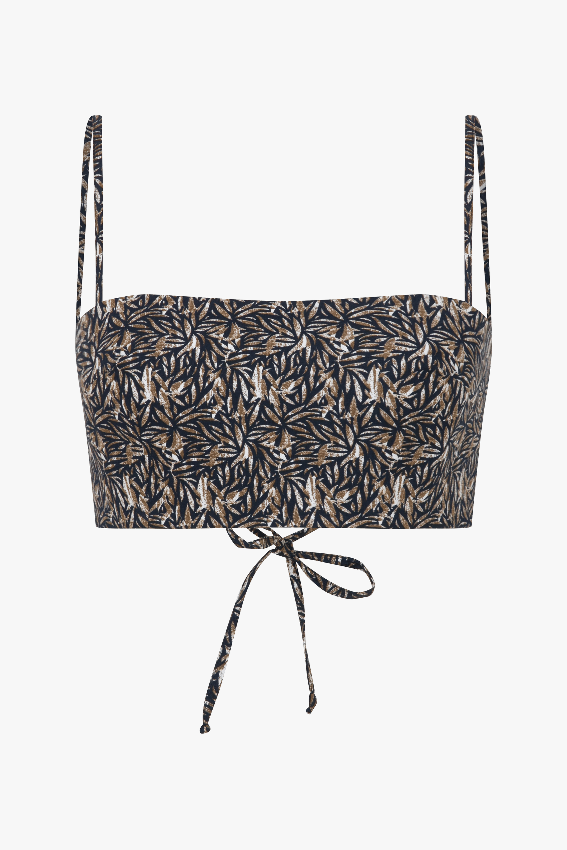 Lalia Printed Cotton Top in Brown made by Nazli Ceren