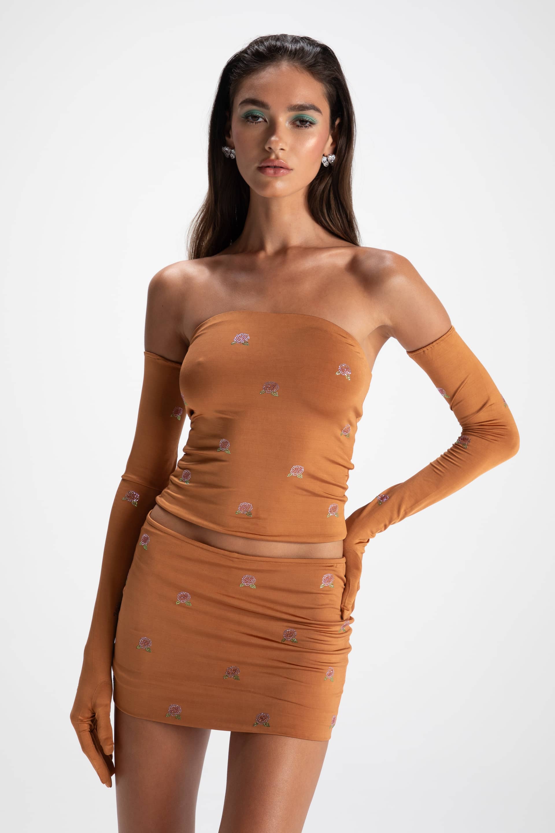 Rosana Embroidered Top (Brown) (Final Sale) in Brown made by Nana Jacqueline