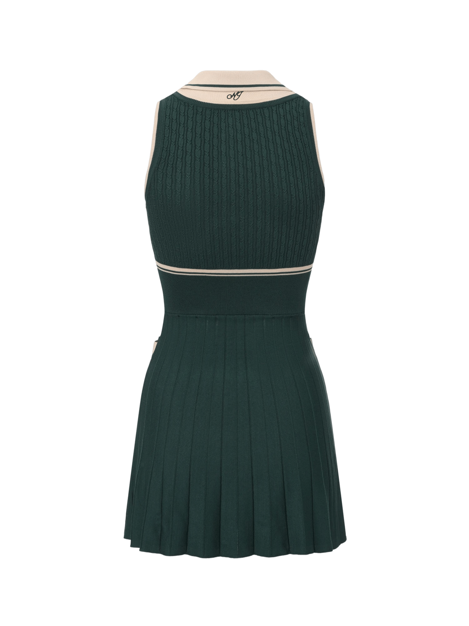 Ivy Colorblock Deep Green Knit Mini Dress made by Nana Jacqueline
