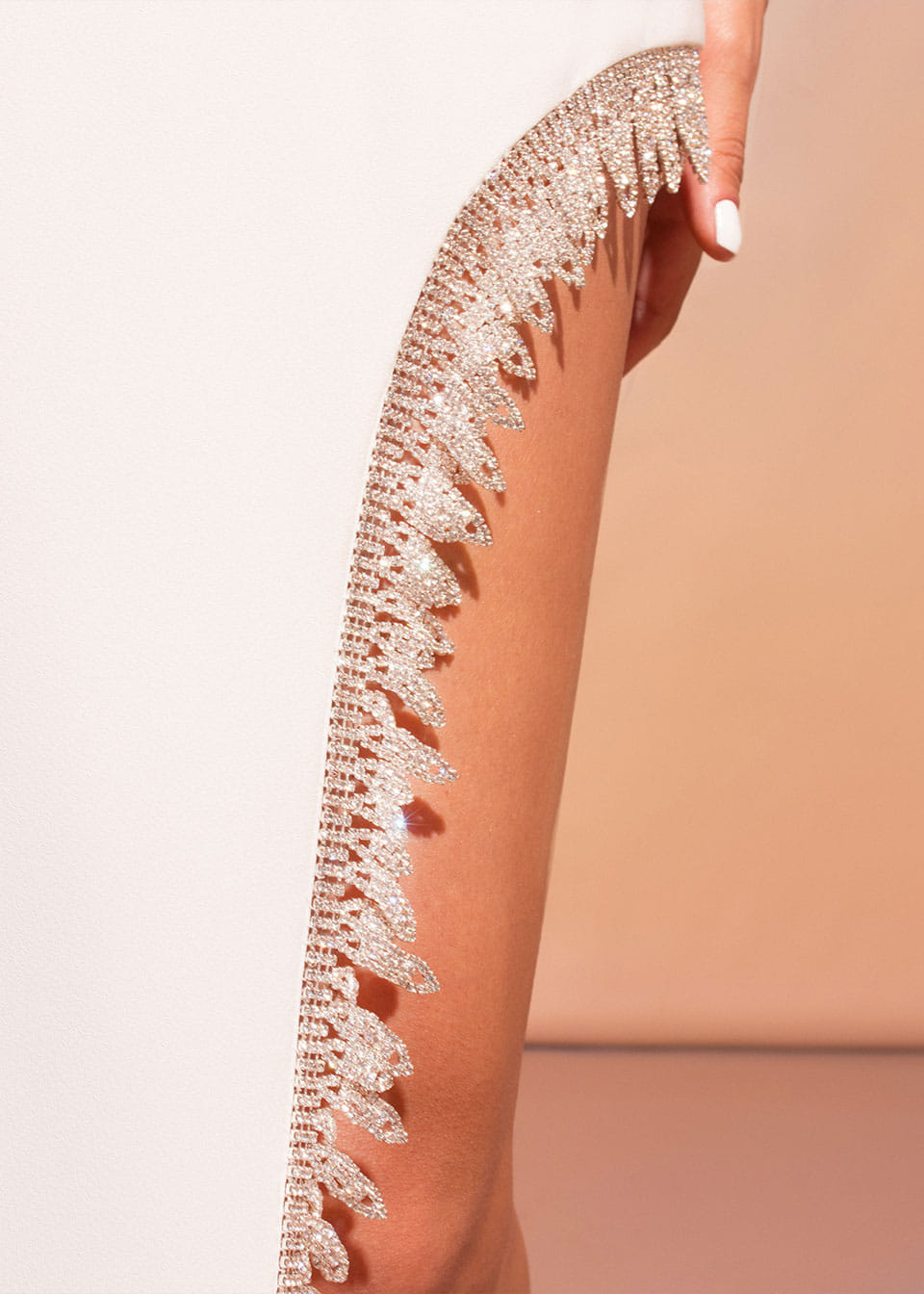 Leyla crystal embellished midi dress made by Monika Dimova