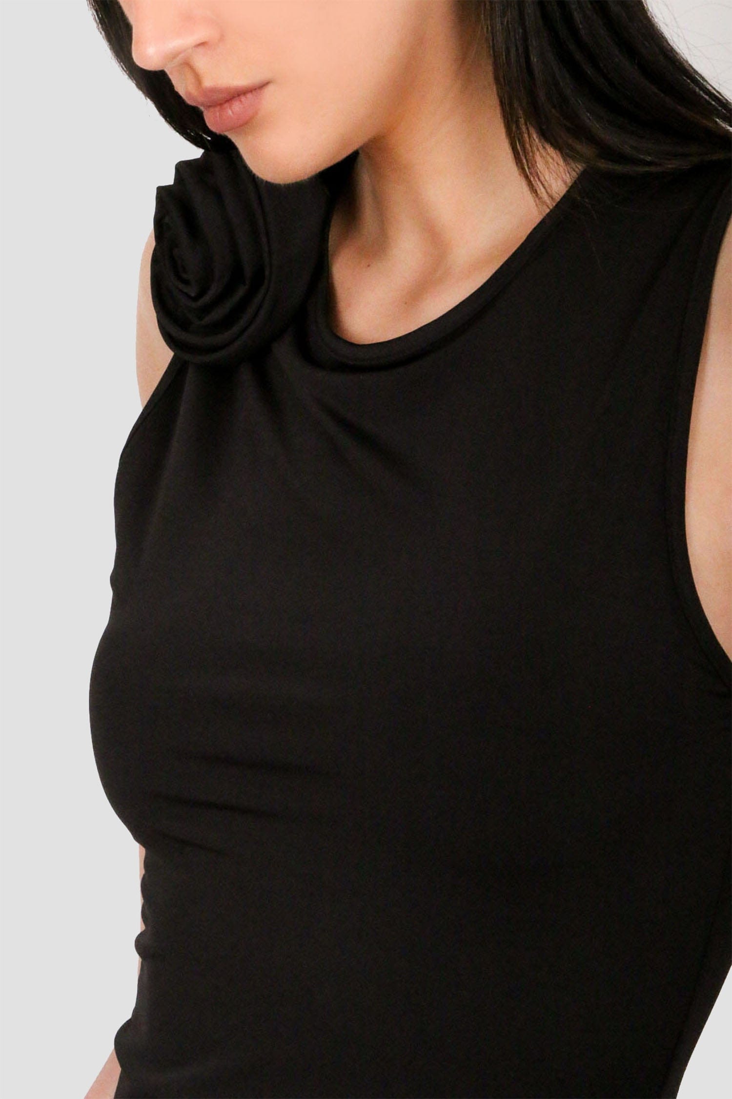 Shelley Black Ruffled Flower Dress made by Lora Istanbul