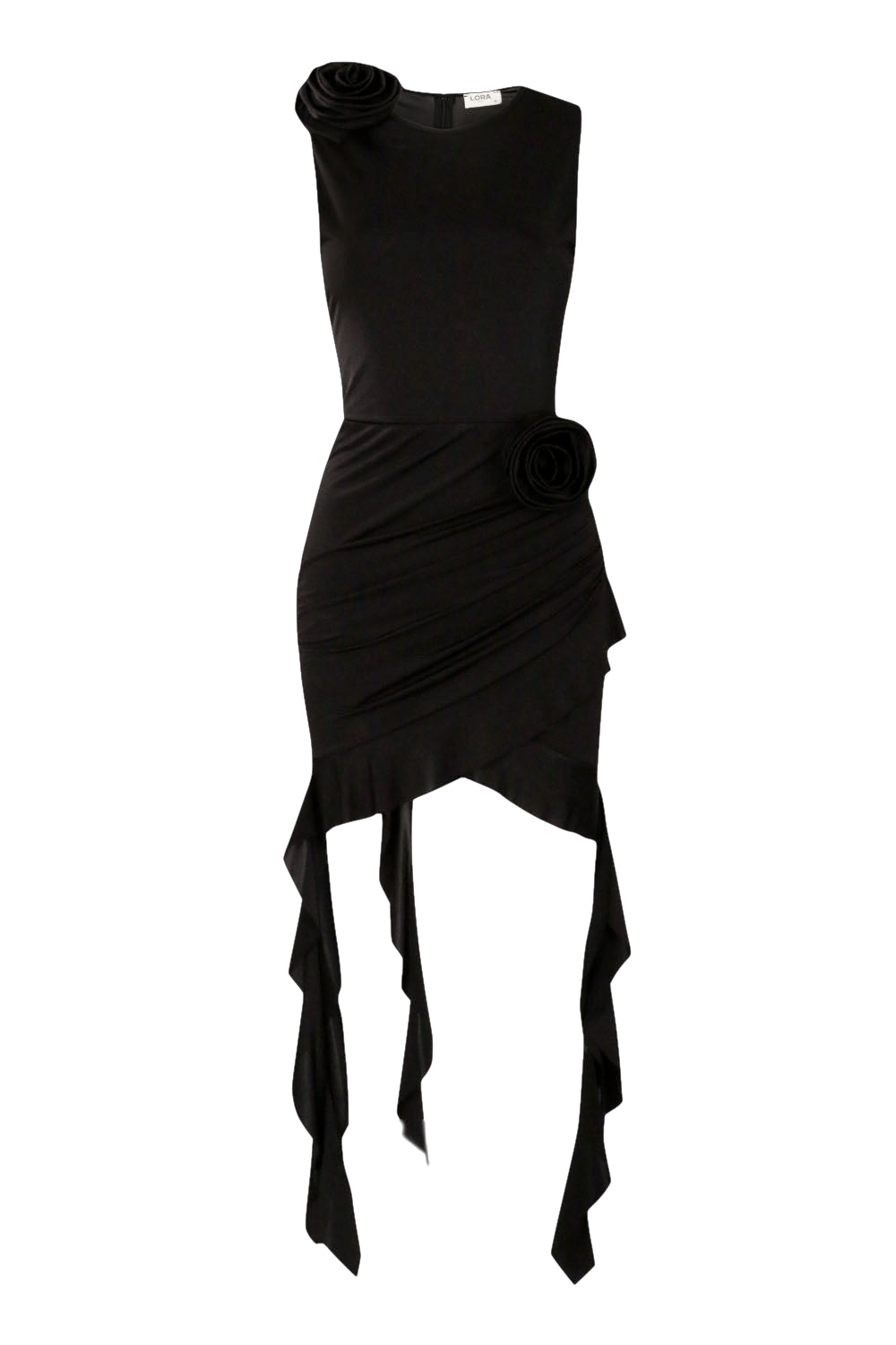 Shelley Black Ruffled Flower Dress made by Lora Istanbul