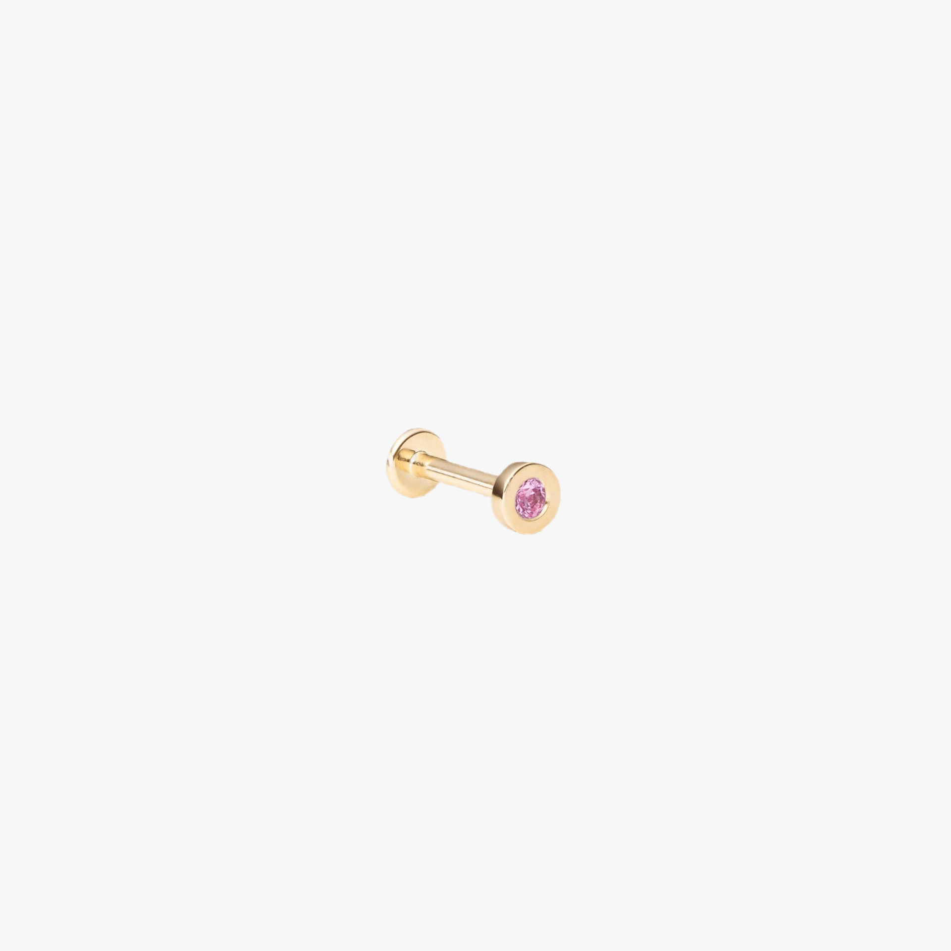 BUTTON LABRET PINK SAPPHIRE & YELLOW GOLD made by ENNUI