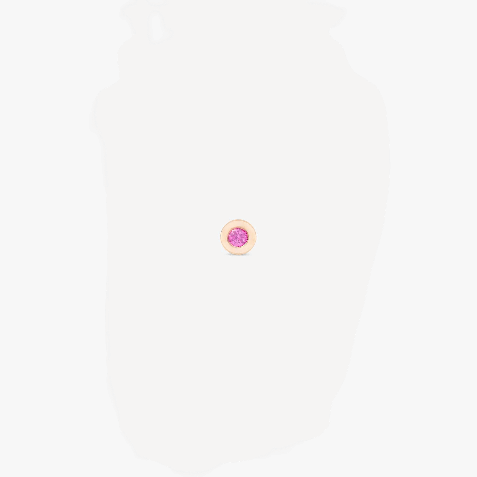 BUTTON LABRET PINK SAPPHIRE & YELLOW GOLD made by ENNUI