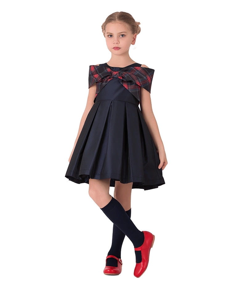 Checkered Bow Dress made by Mama Luma