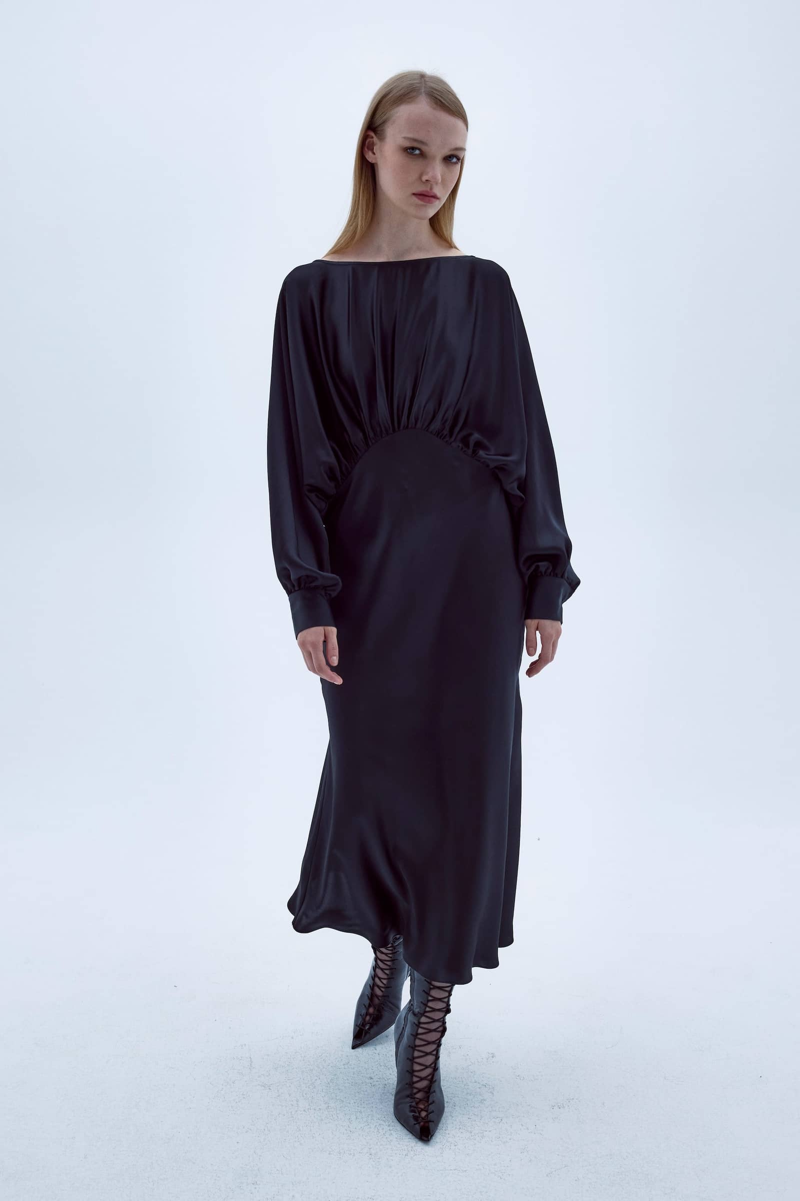 Rhea Satin Dress made by Nazli Ceren