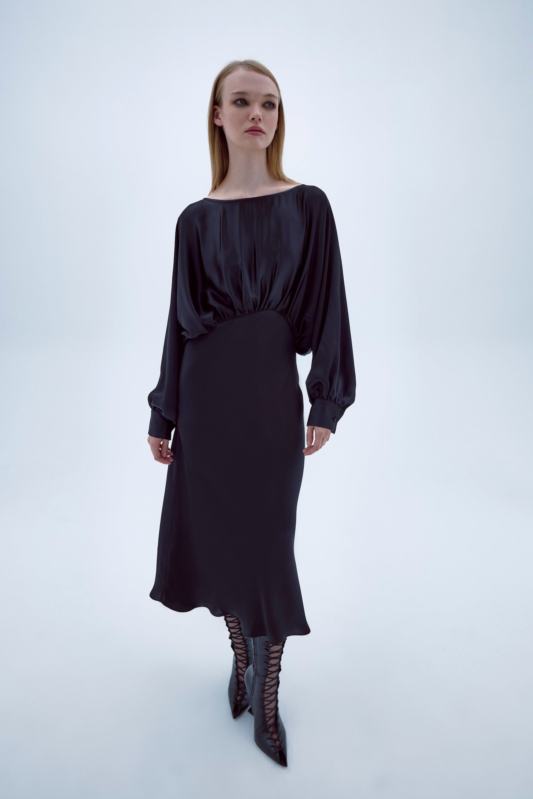 Rhea Satin Dress made by Nazli Ceren