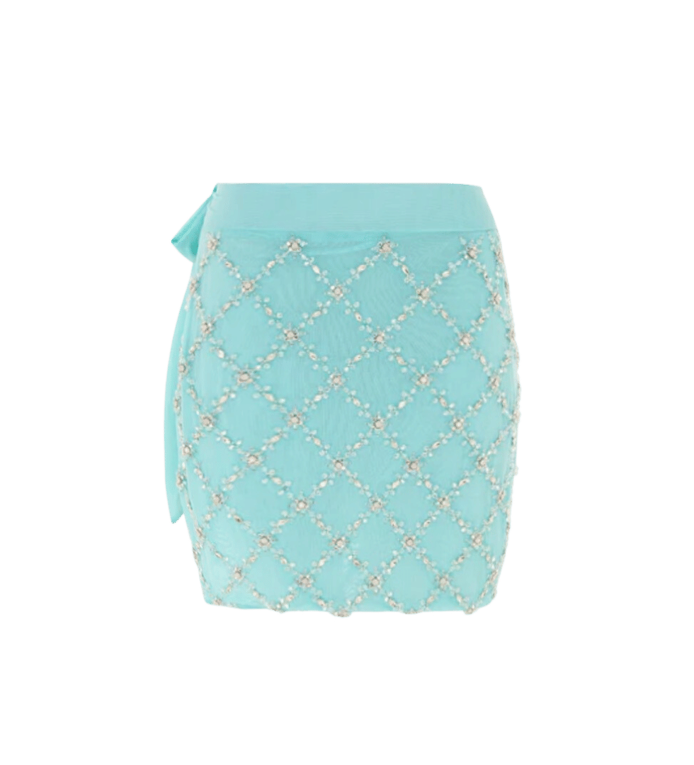 Elani Self Tie Lightweight Sarong Mint in Blue made by Oceanus Swimwear