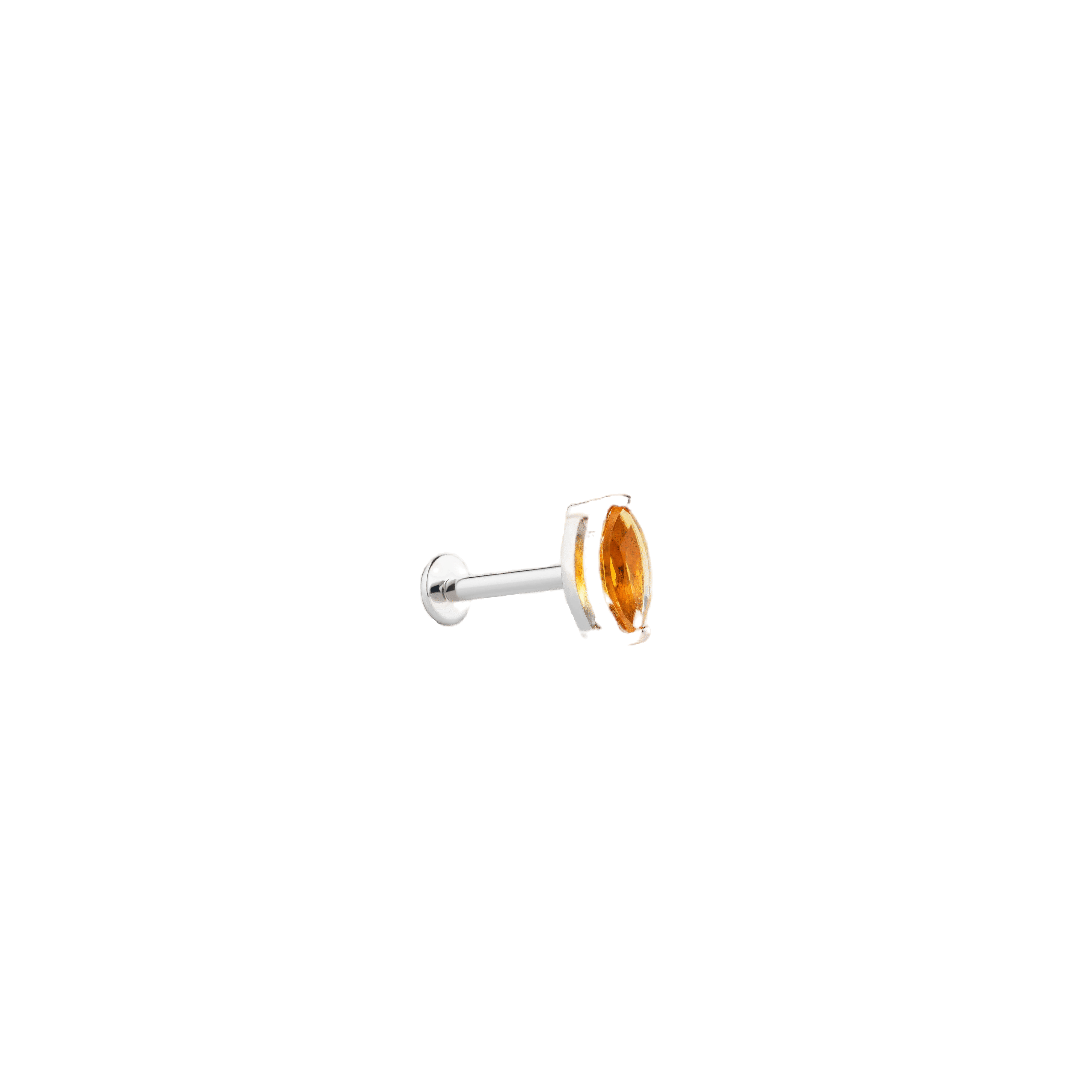 MARQUISE CUT CITRINE LABRET - WHITE GOLD made by ENNUI