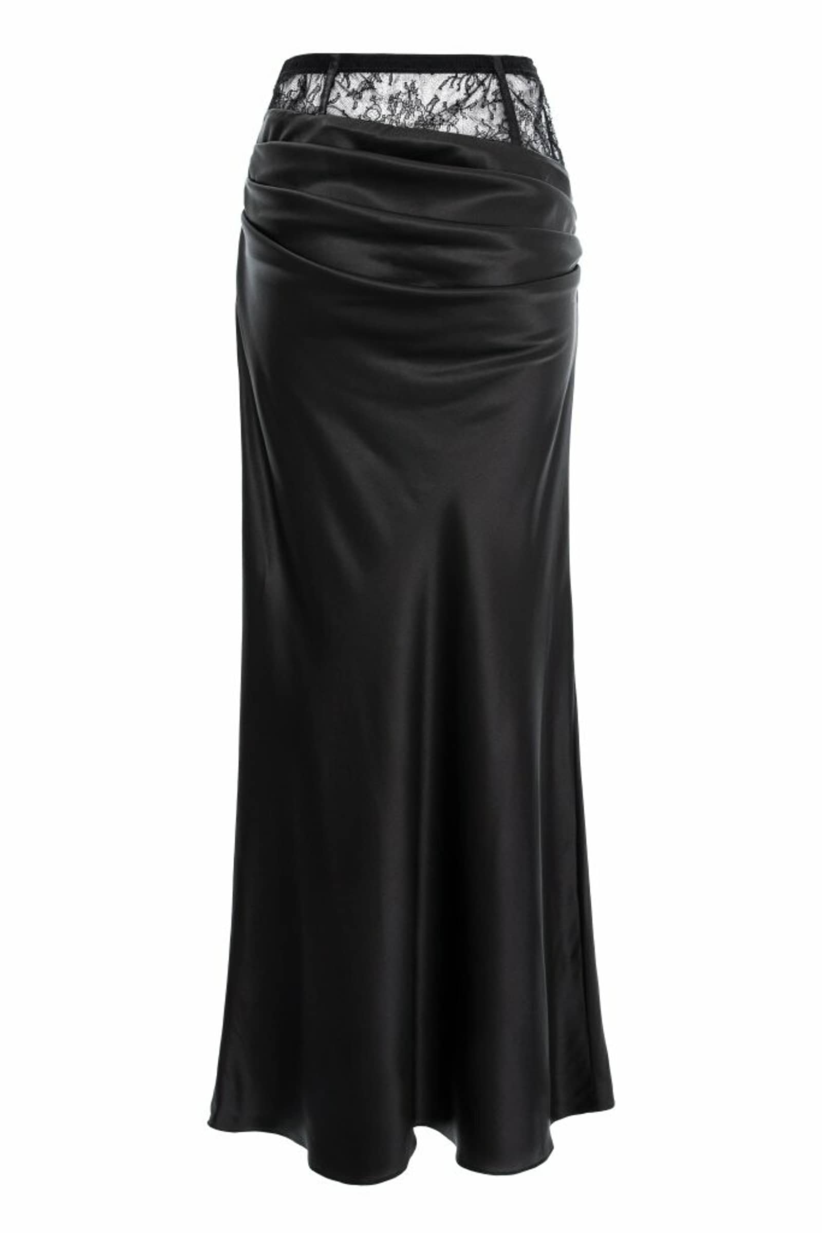 Lace & Silk Satin Draped Skirt made by Aureliana