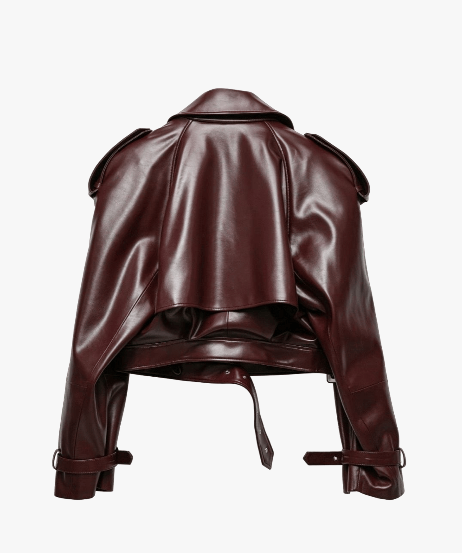 Cropped trench leather jacket made by AFTERHOURS