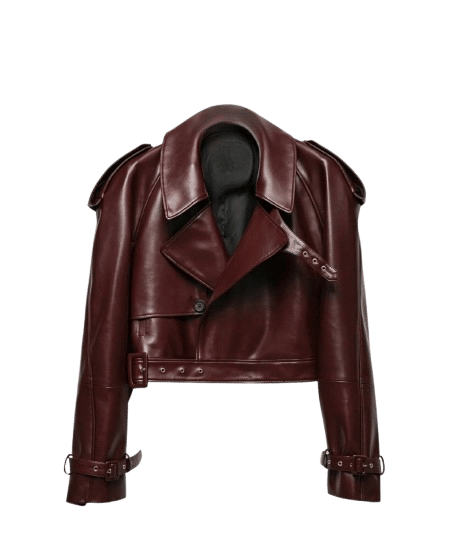 Cropped trench leather jacket made by AFTERHOURS