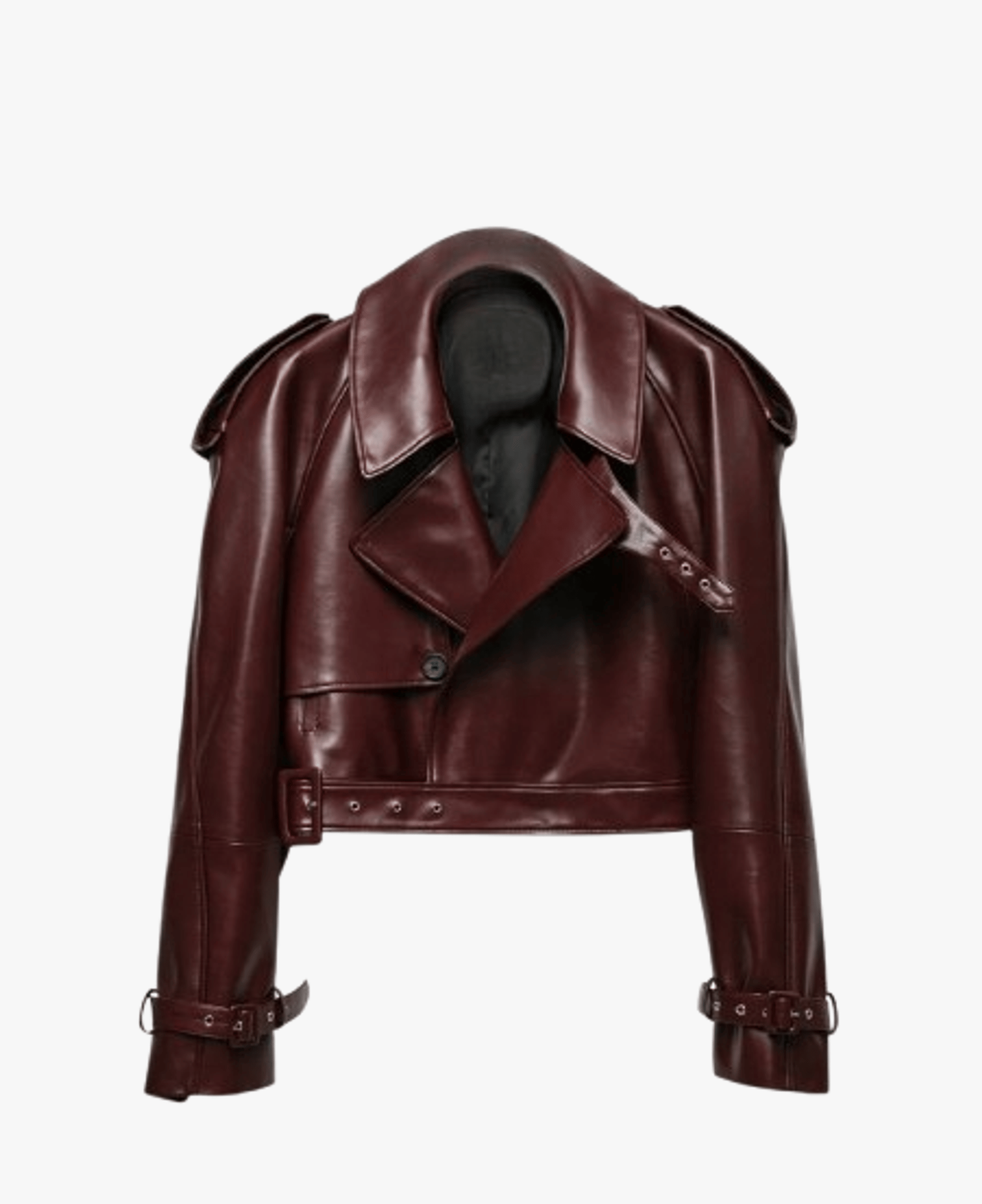 Cropped trench leather jacket made by AFTERHOURS