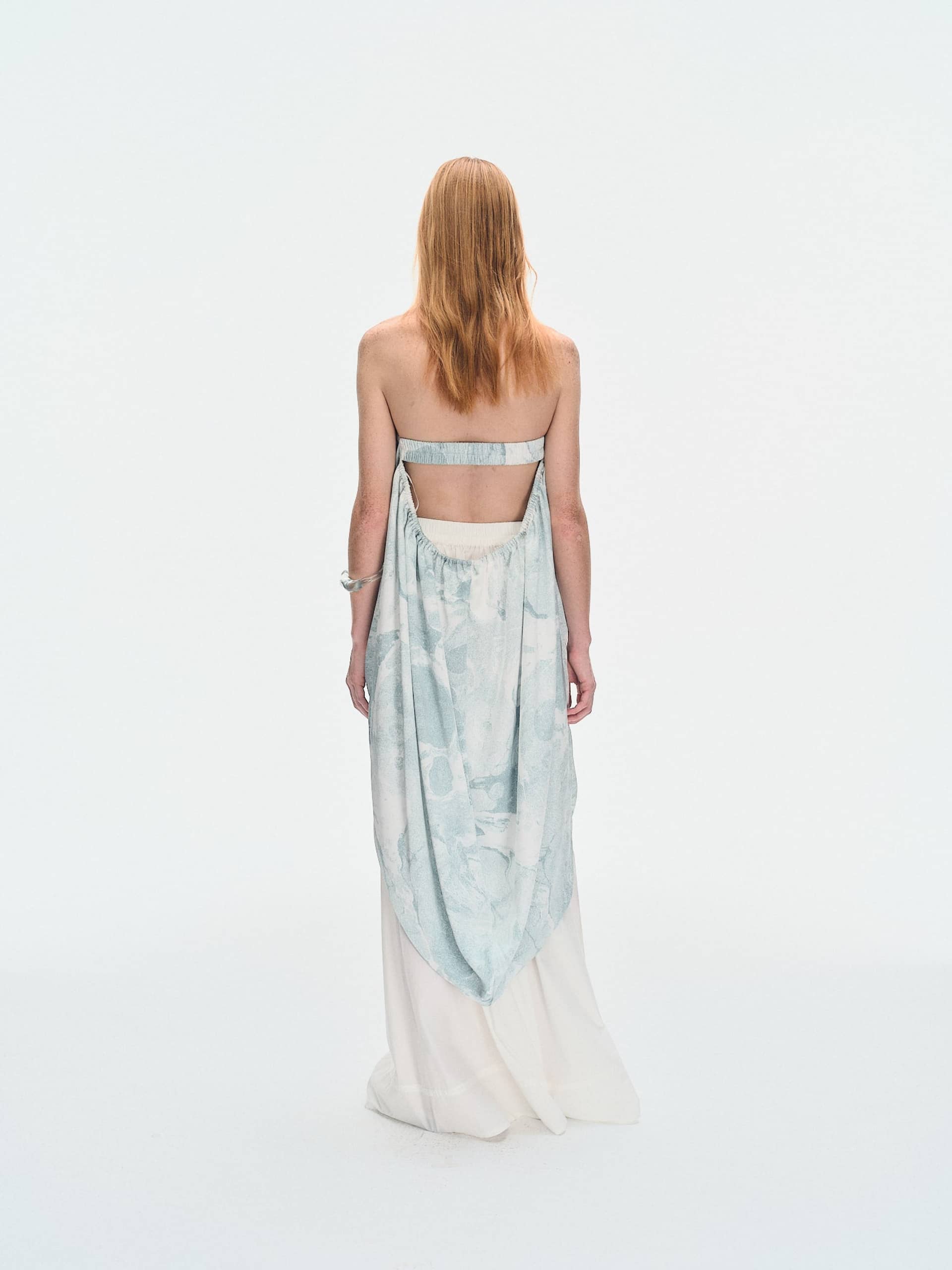 WHITE RAMIE ULTRA WIDE-LEG TROUSERS made by YIBRI