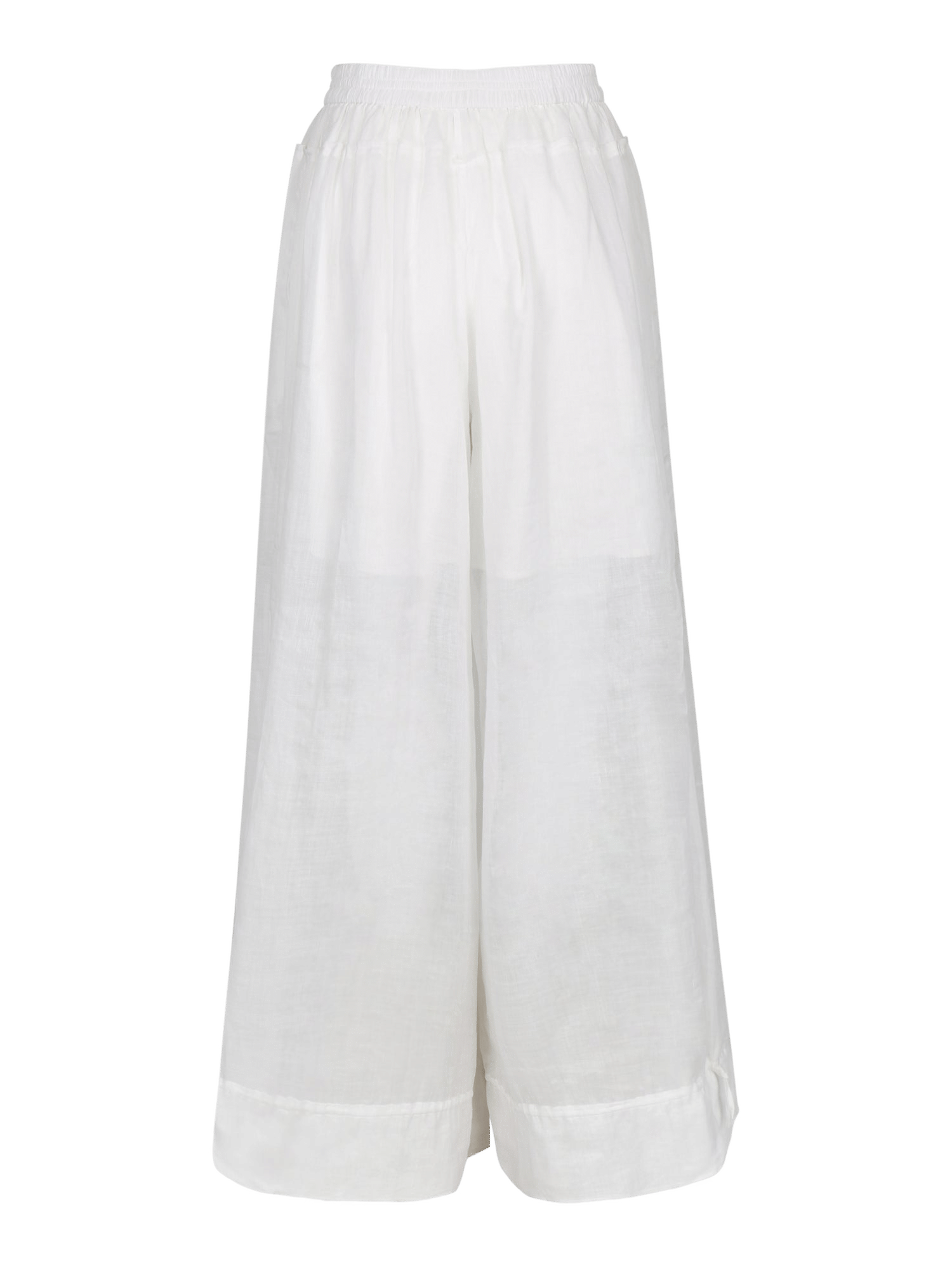 WHITE RAMIE ULTRA WIDE-LEG TROUSERS made by YIBRI