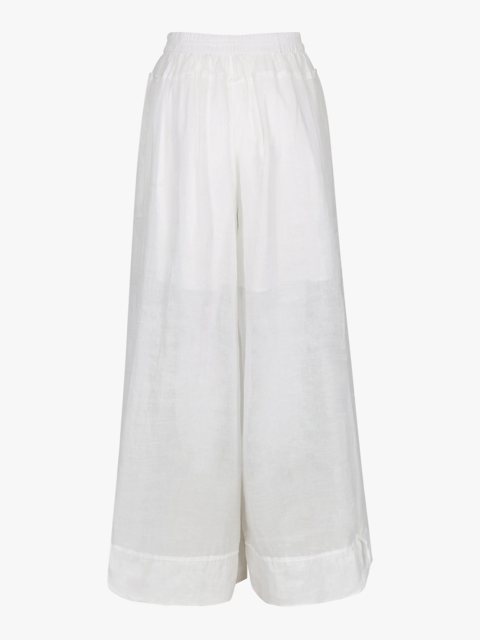 WHITE RAMIE ULTRA WIDE-LEG TROUSERS made by YIBRI