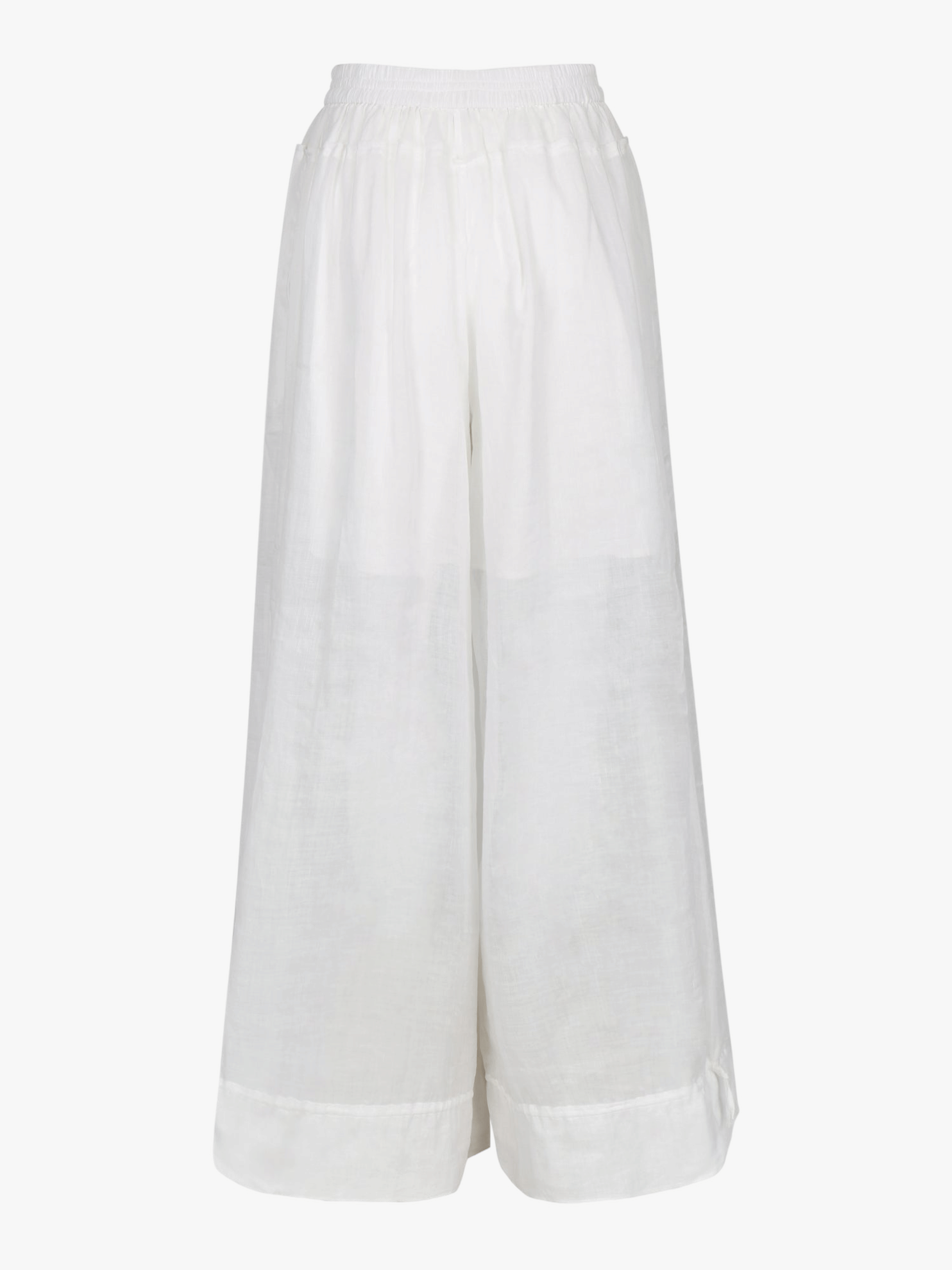 WHITE RAMIE ULTRA WIDE-LEG TROUSERS made by YIBRI