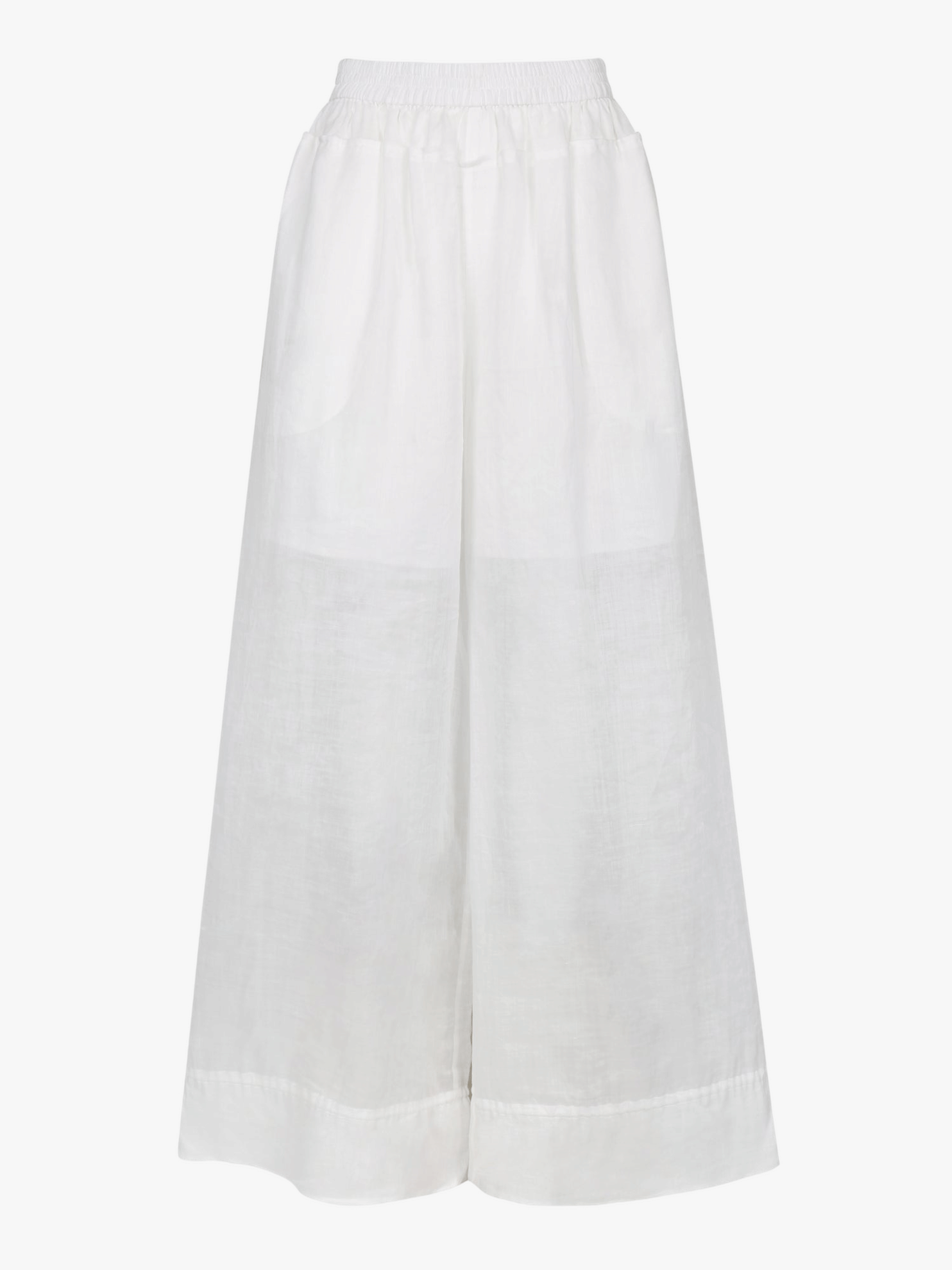 WHITE RAMIE ULTRA WIDE-LEG TROUSERS made by YIBRI
