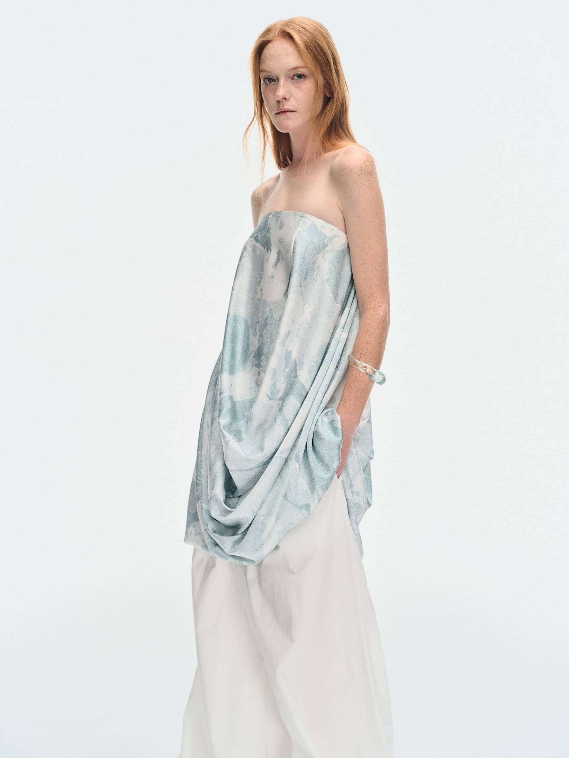 WHITE RAMIE ULTRA WIDE-LEG TROUSERS made by YIBRI