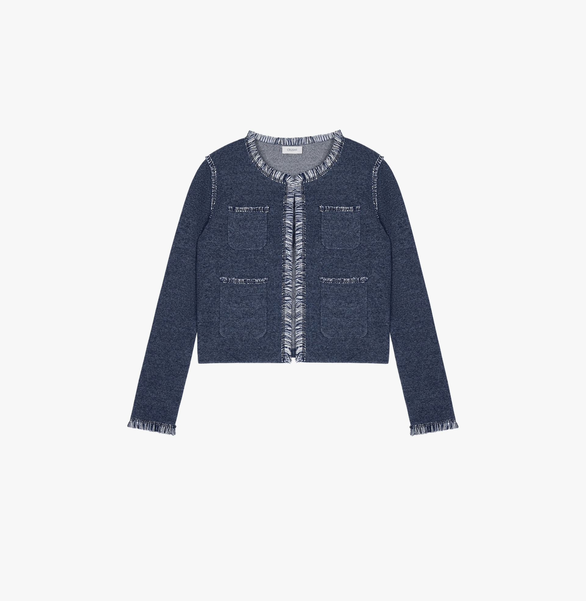 DENIM TRIM CARDIGAN made by CRUSH Collection