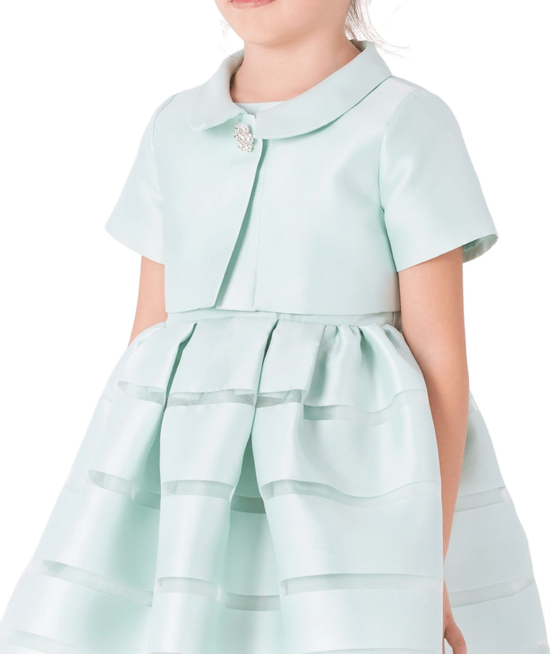 Pearl Aqua Satin Girls Dress made by Mama Luma