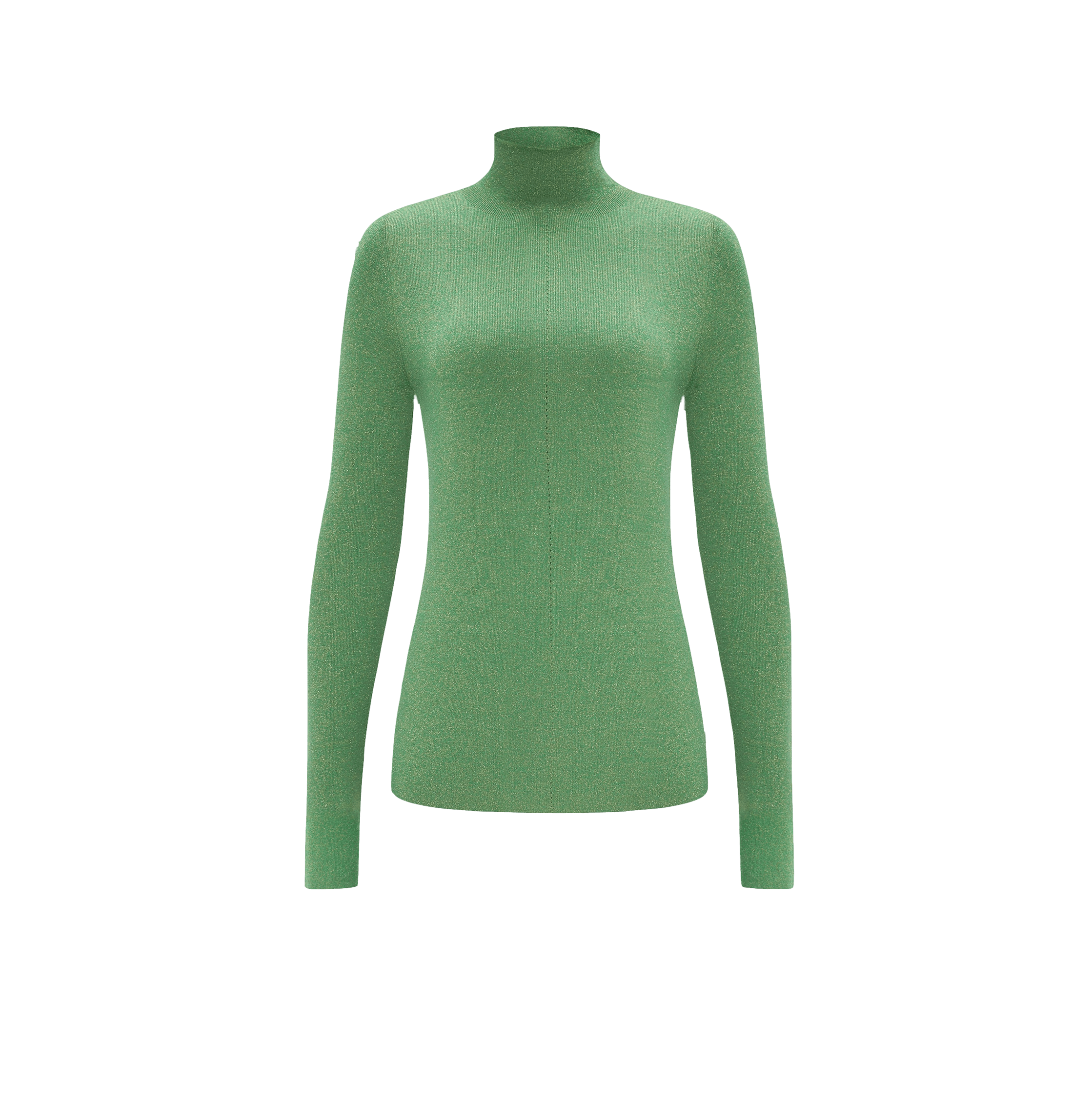 METALLIC WOOL TURTLENECK TOP in Green made by CRUSH Collection
