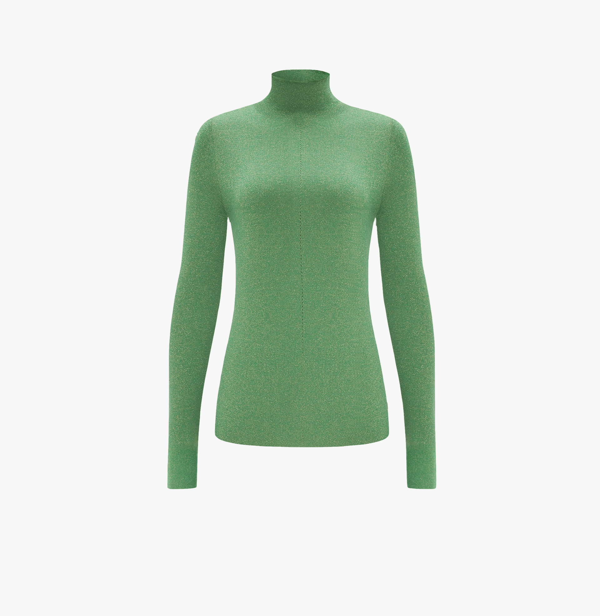METALLIC WOOL TURTLENECK TOP in Green made by CRUSH Collection