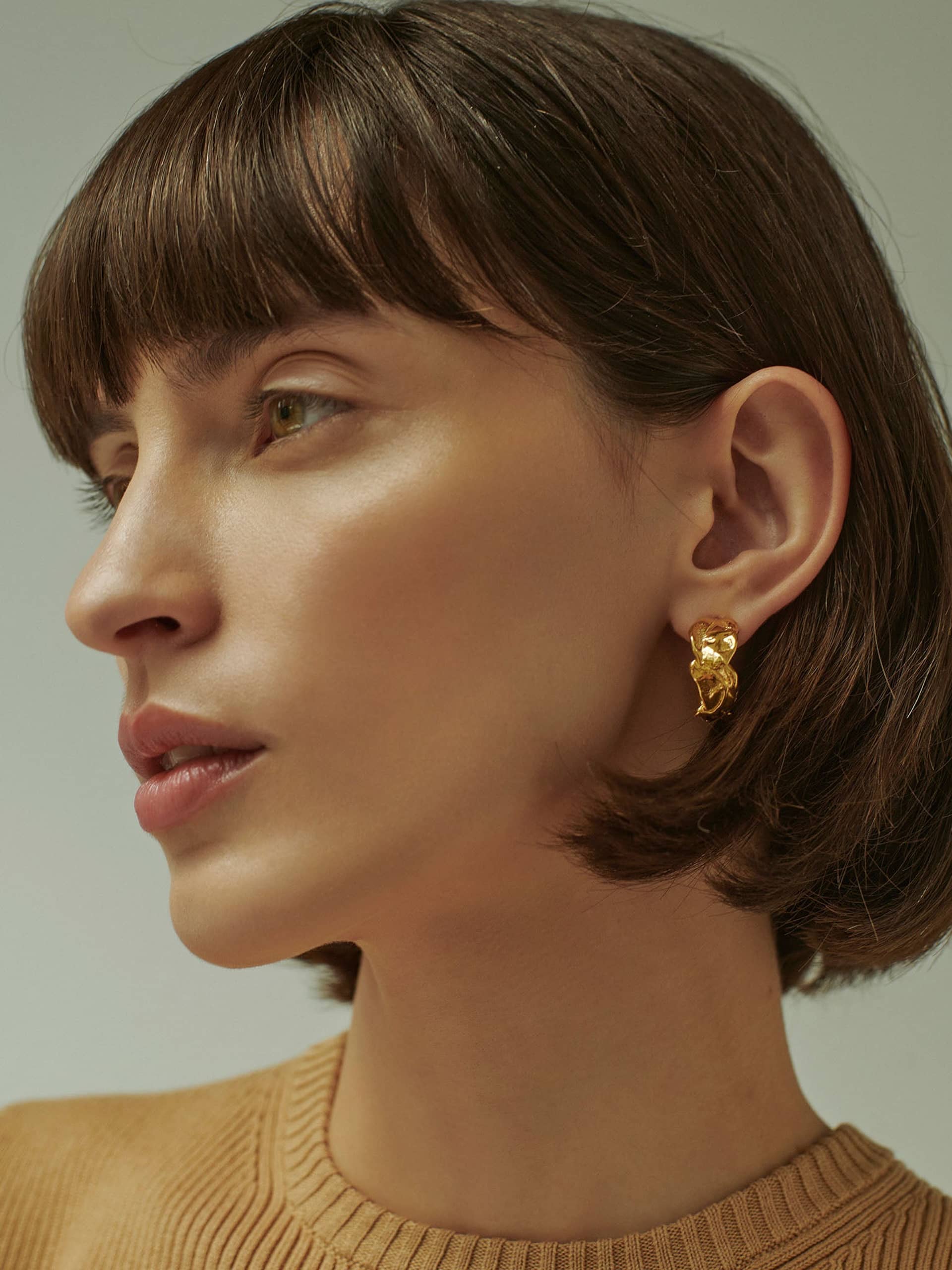 Vacation Hoop Earrings Gold in Gold made by Eva Remenyi