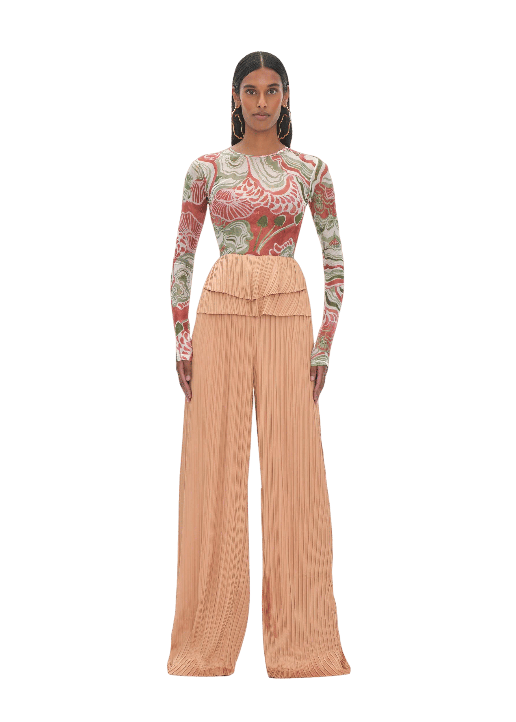 LINEA TOFFEE PLEATED PANTS made by Andrea Iyamah