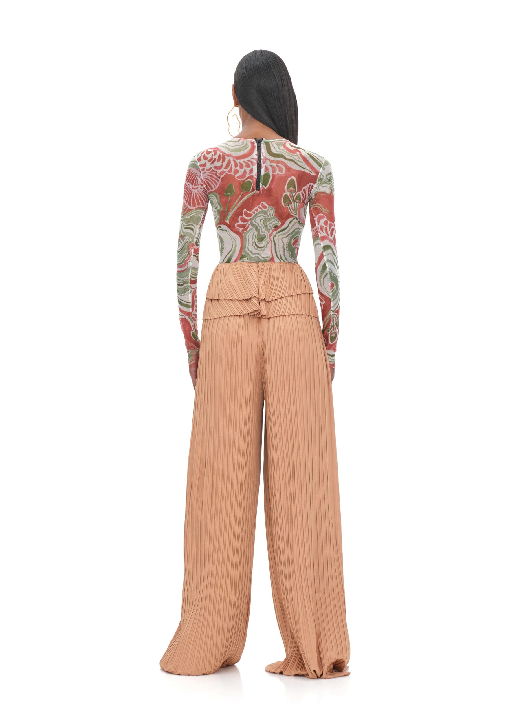 LINEA TOFFEE PLEATED PANTS made by Andrea Iyamah