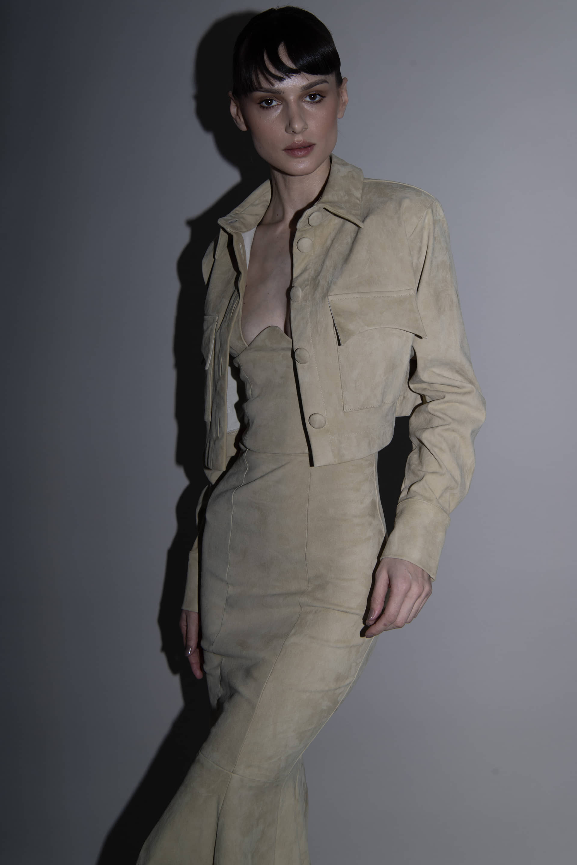 SUEDE OVERSHIRT in Beige made by Vestiaire d'un Oiseau Libre