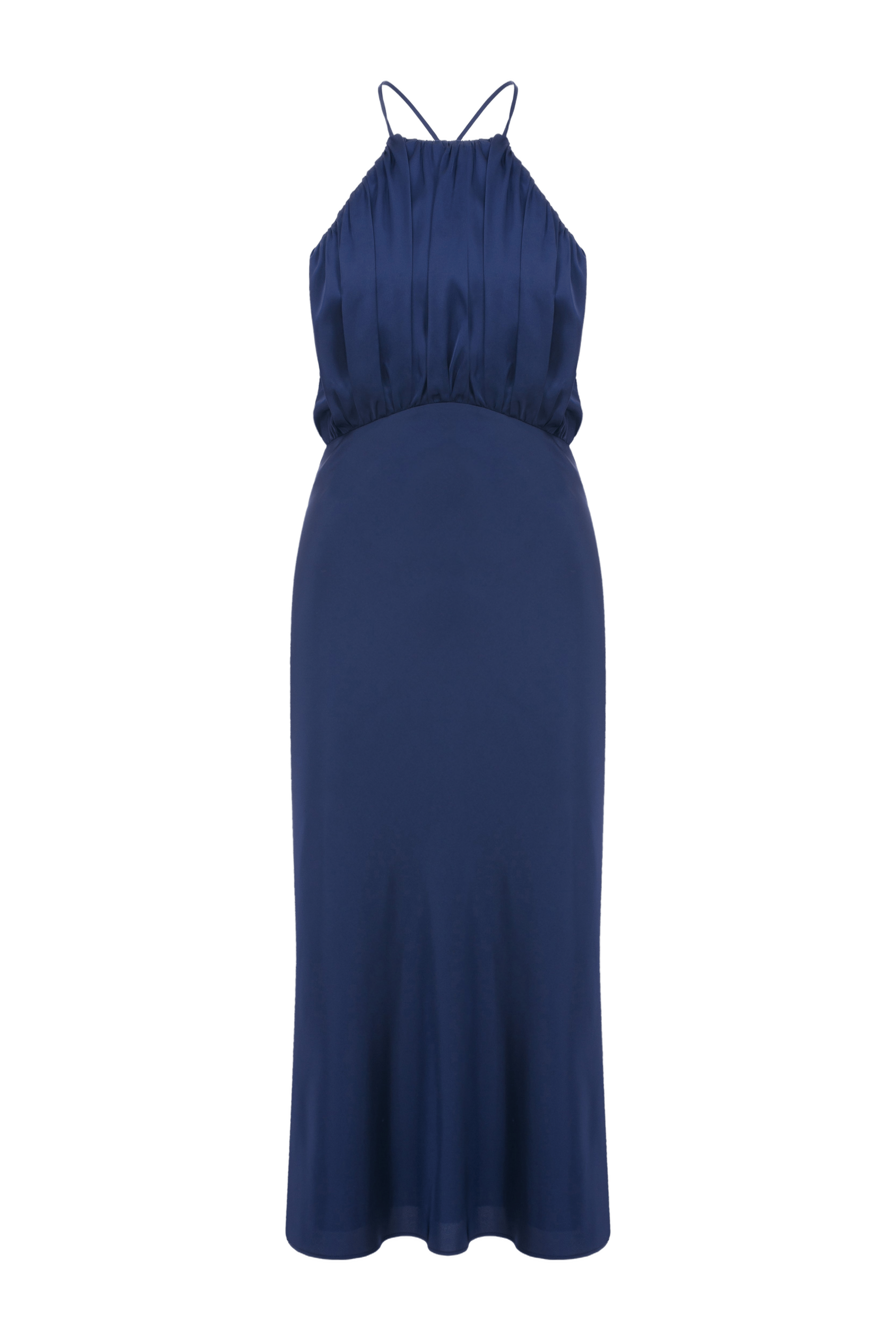 Reese Satin Dress Parisian Blue made by Nazli Ceren