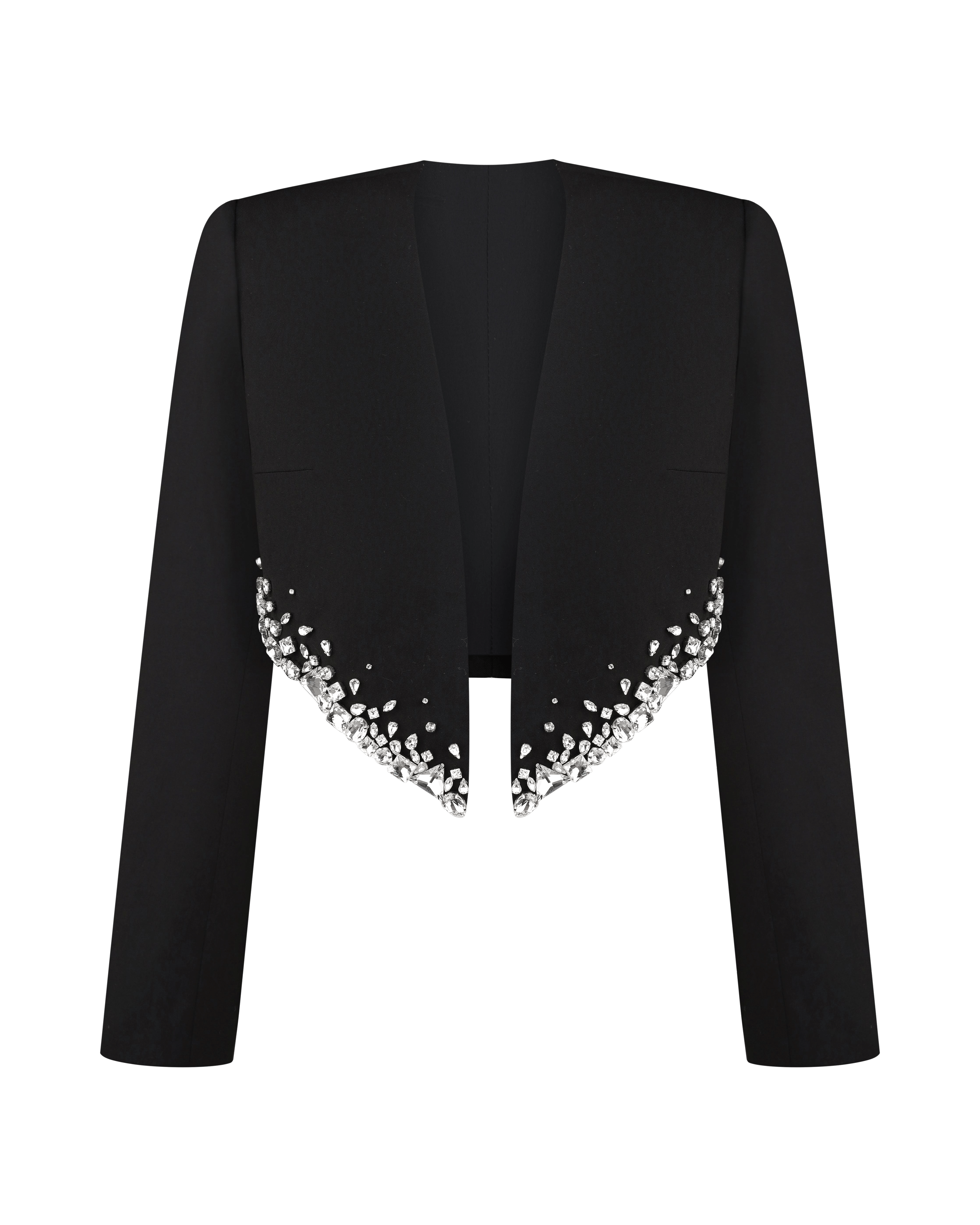 Cropped Crystal-Embellished Blazer made by NDS The Label