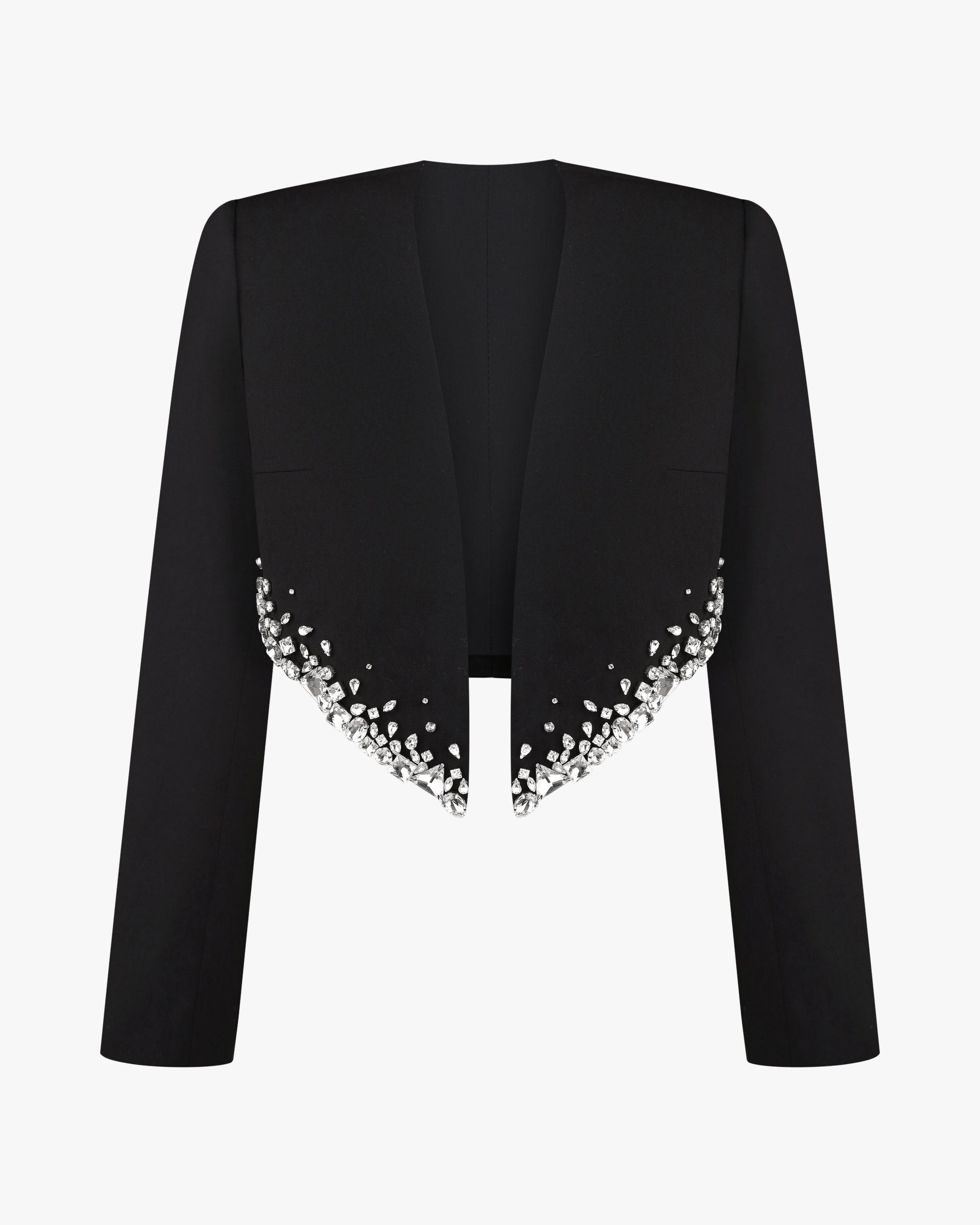 Cropped Crystal-Embellished Blazer made by NDS The Label