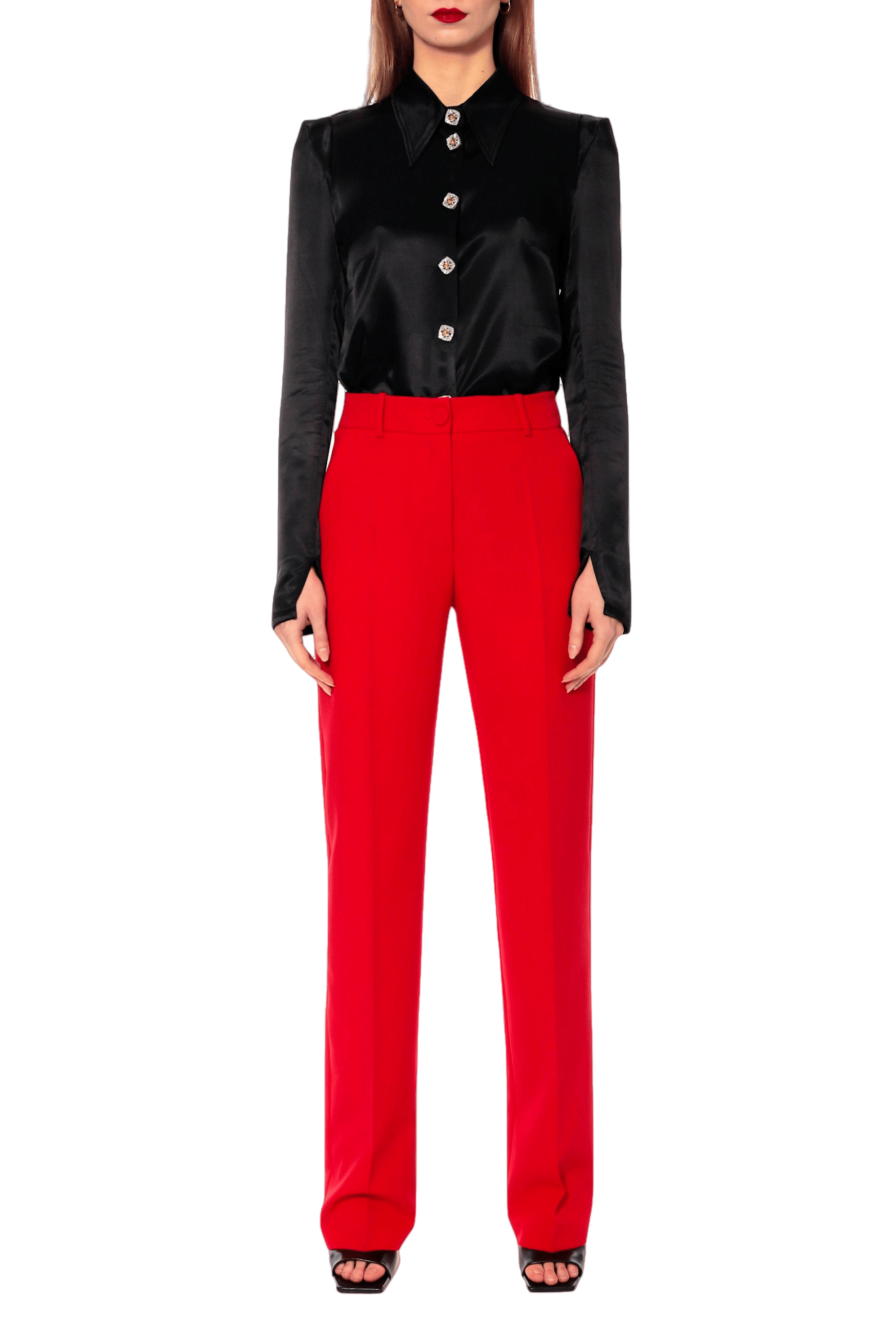 Pants Lesly Fiery Red made by HALEWSKI