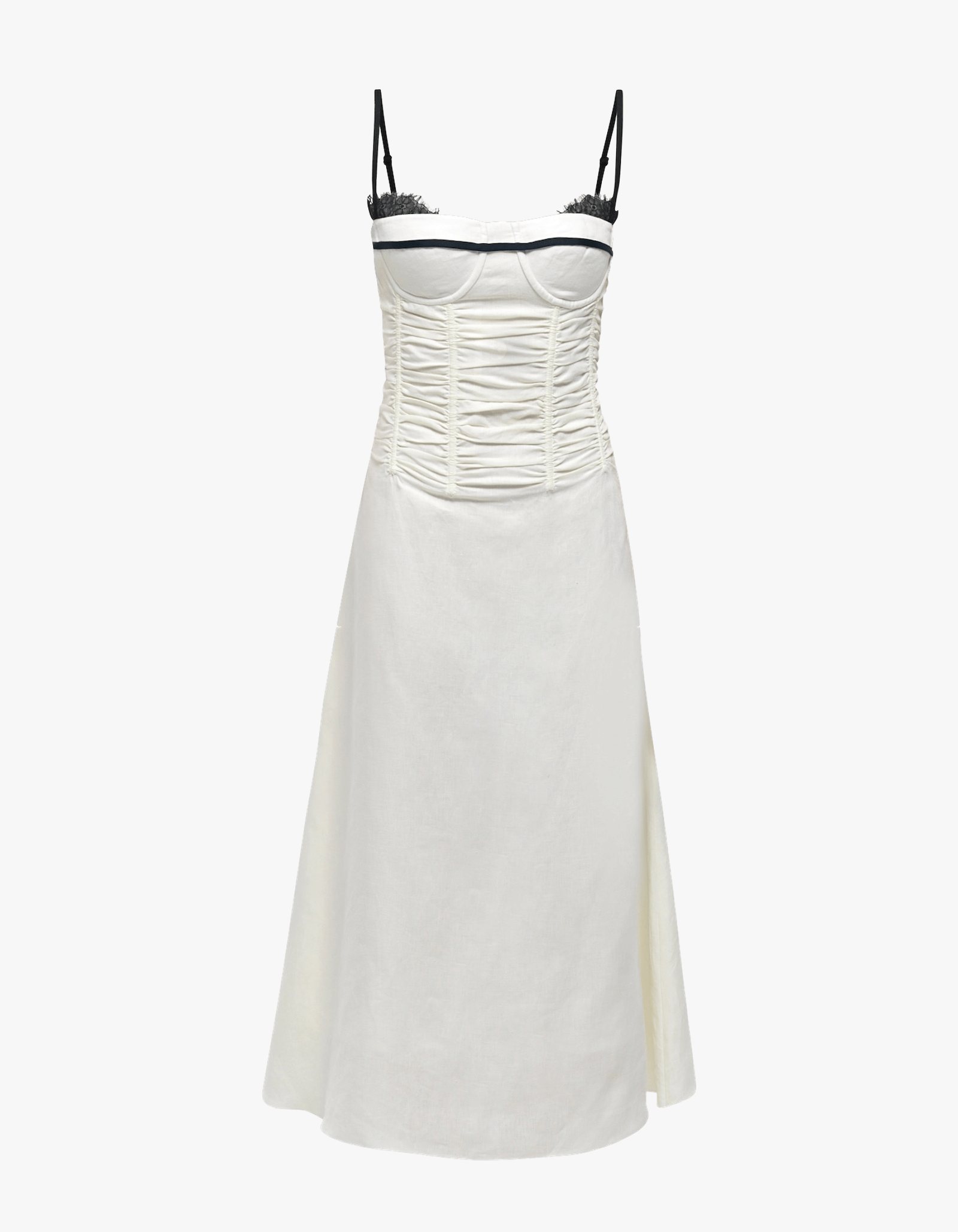 IMA White Linen A-line Corset Dress made by MAET