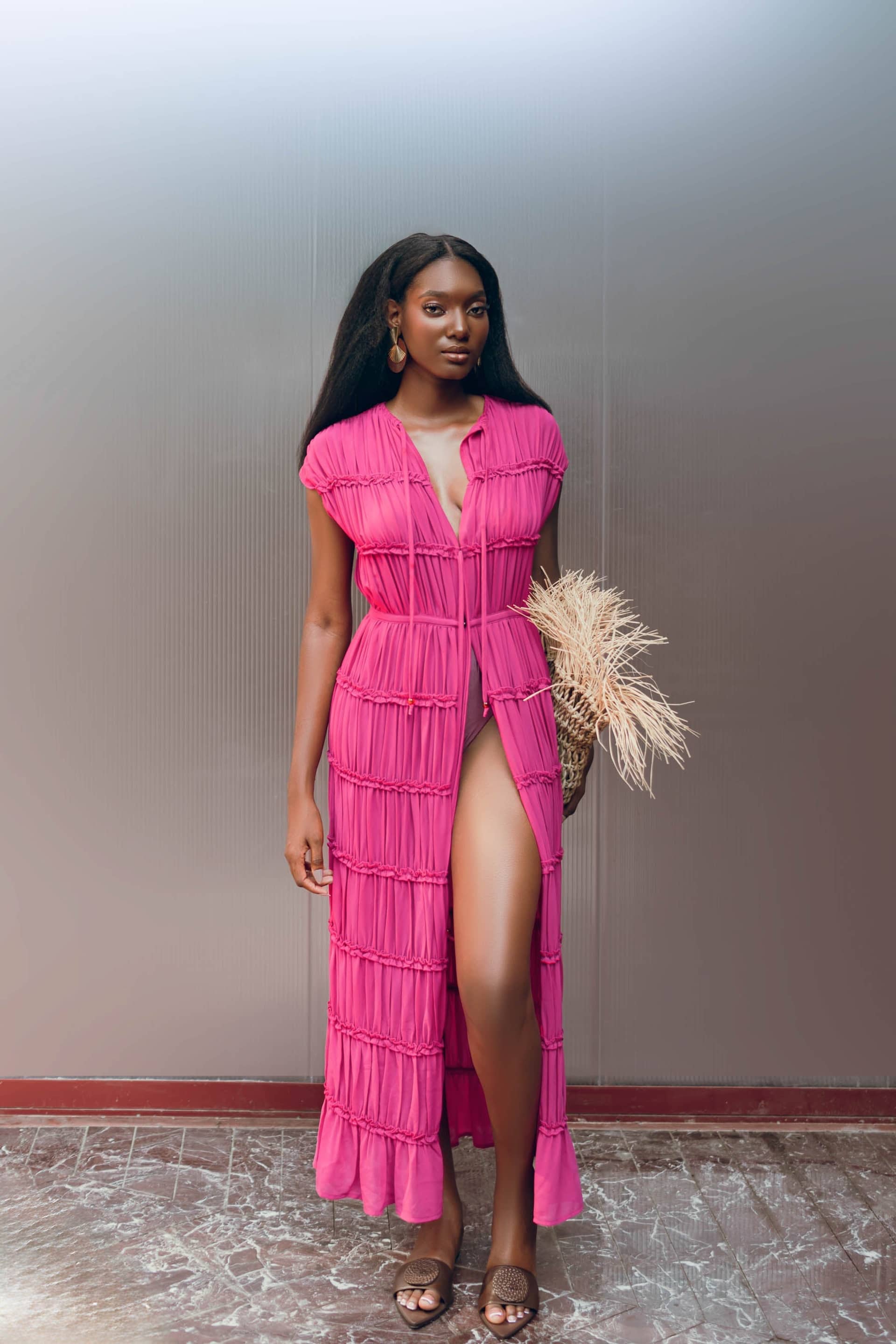 SINA TUNIC - MAGENTA made by Andrea Iyamah