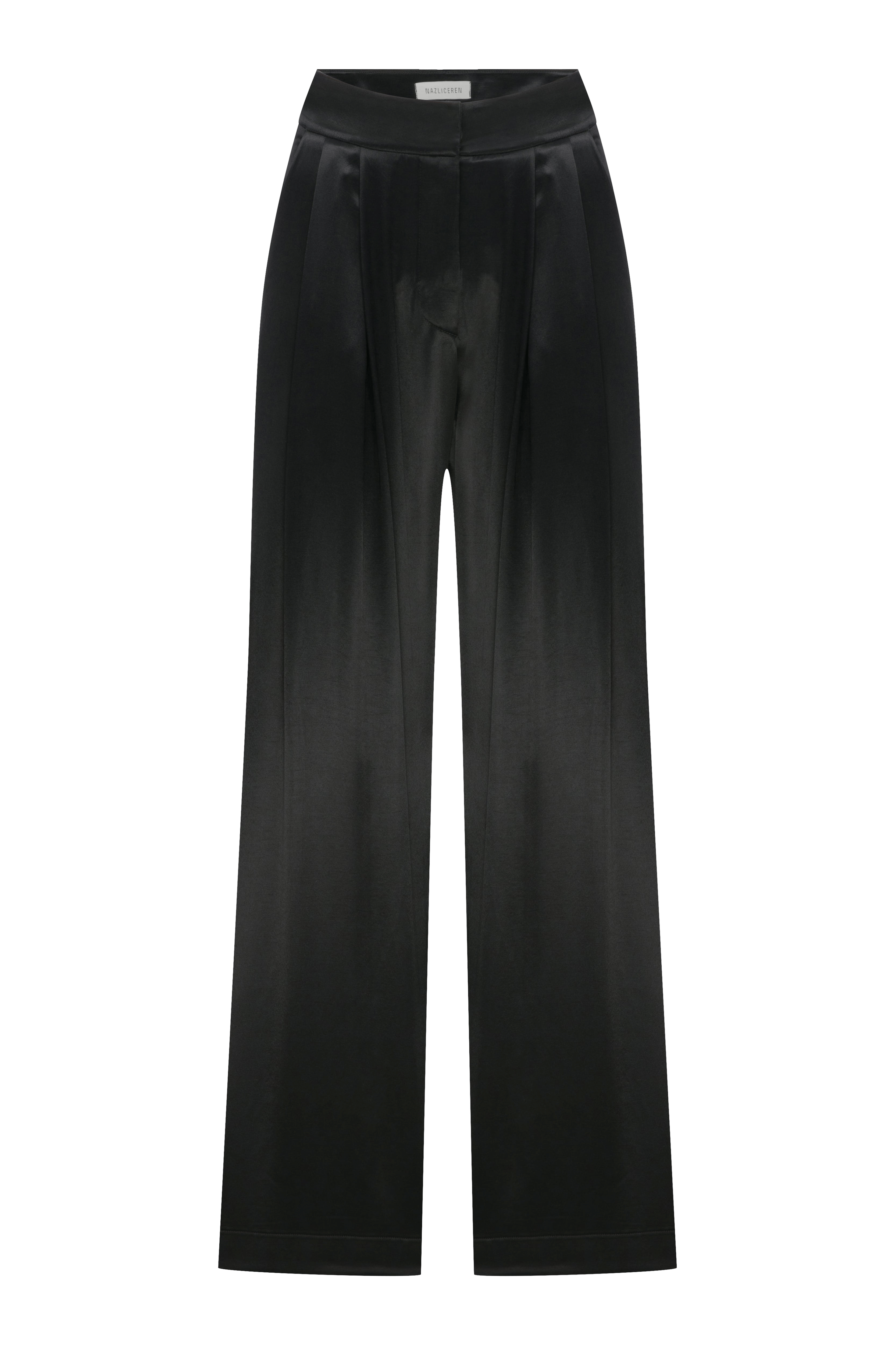 Tina Satin Trousers in Black made by Nazli Ceren