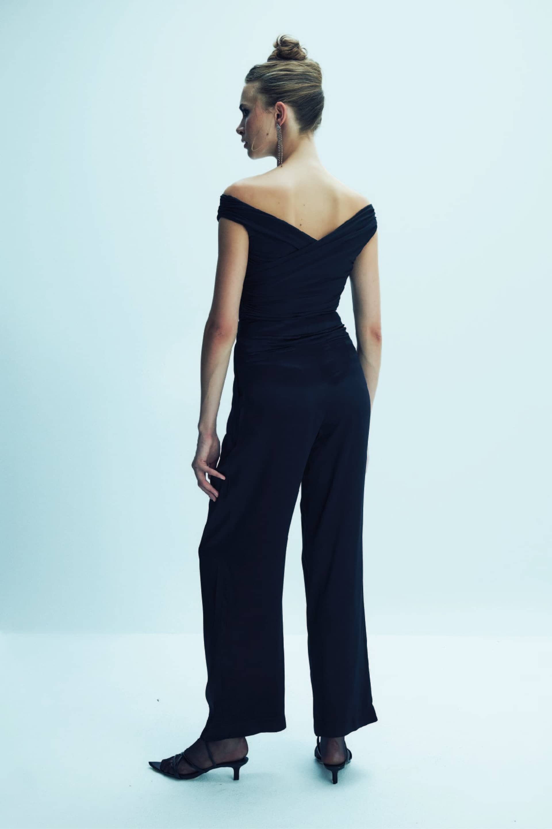 Tina Satin Trousers in Black made by Nazli Ceren