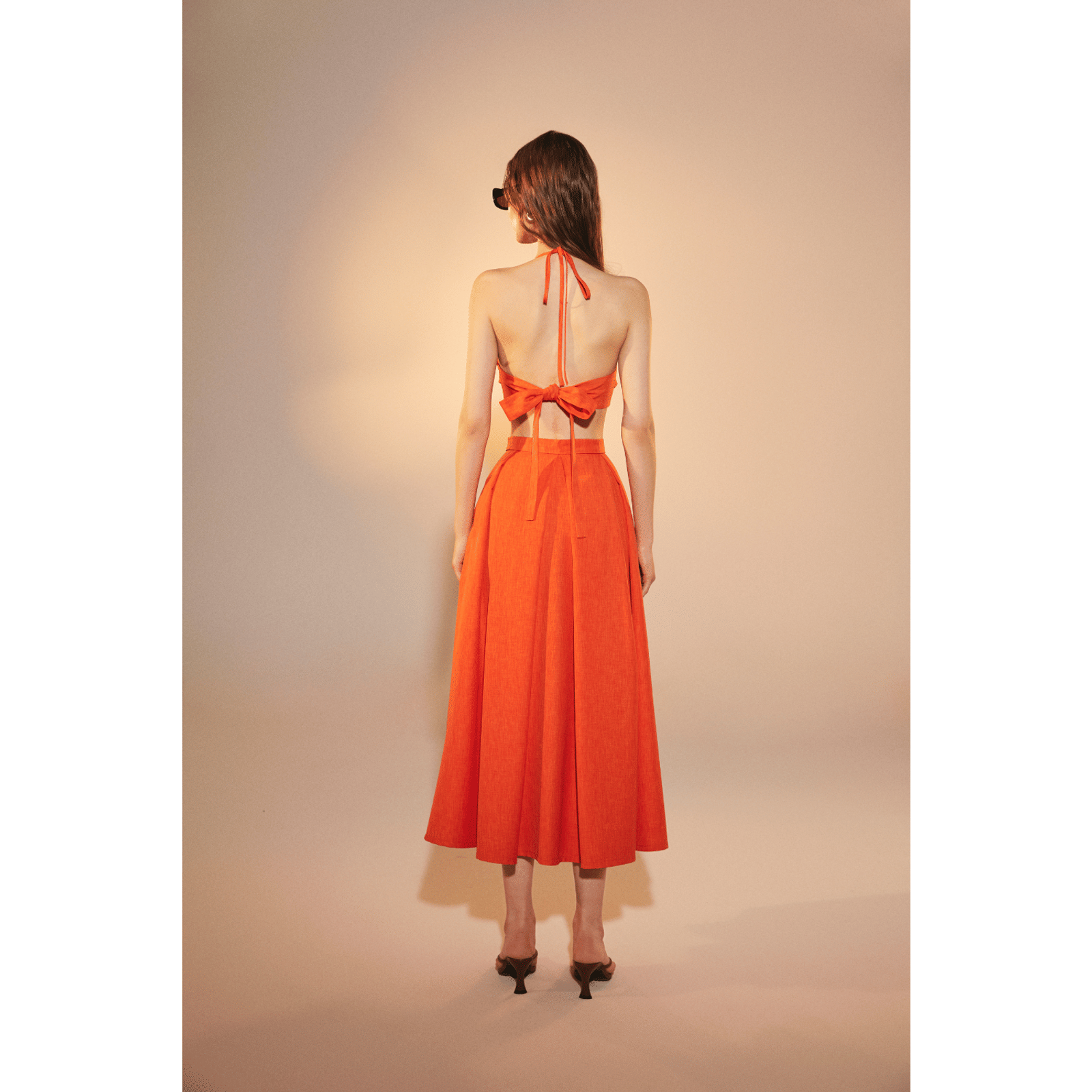 June Midi Skirt in Spicy Orange in Orange made by Nazli Ceren