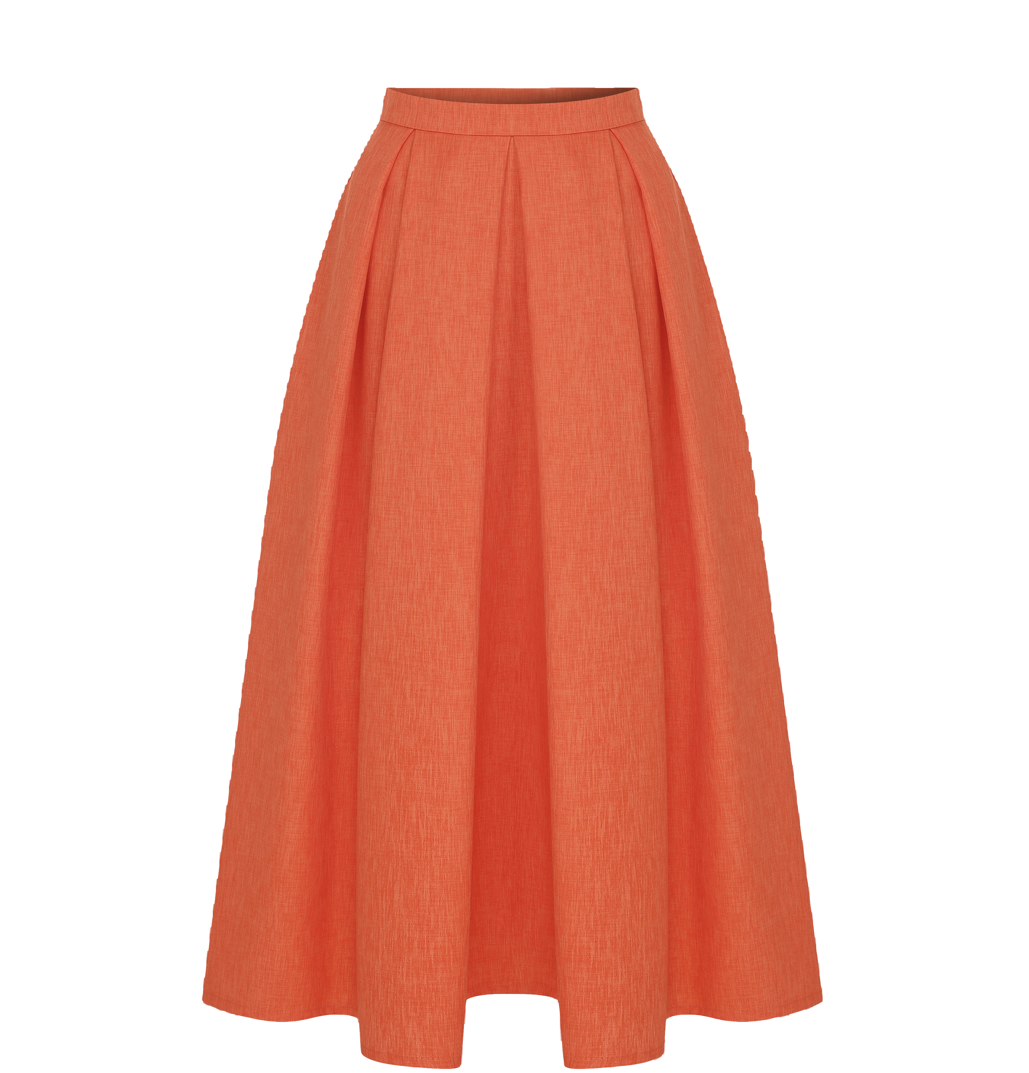 June Midi Skirt in Spicy Orange in Orange made by Nazli Ceren