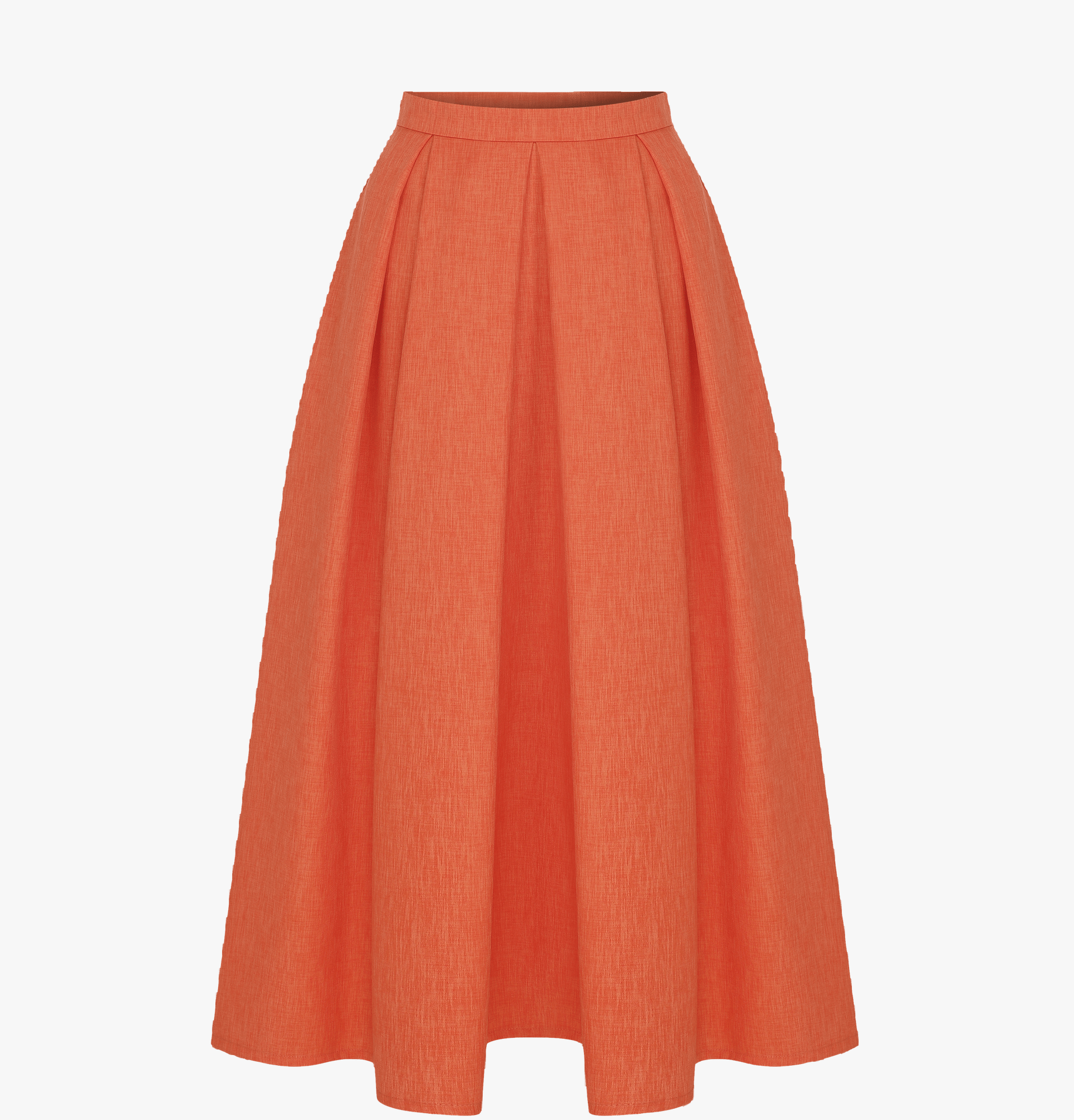 June Midi Skirt in Spicy Orange in Orange made by Nazli Ceren