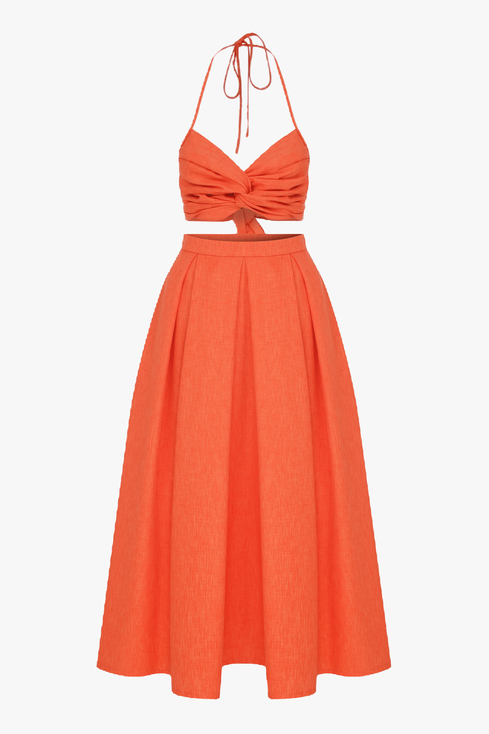 June Midi Skirt in Spicy Orange in Orange made by Nazli Ceren