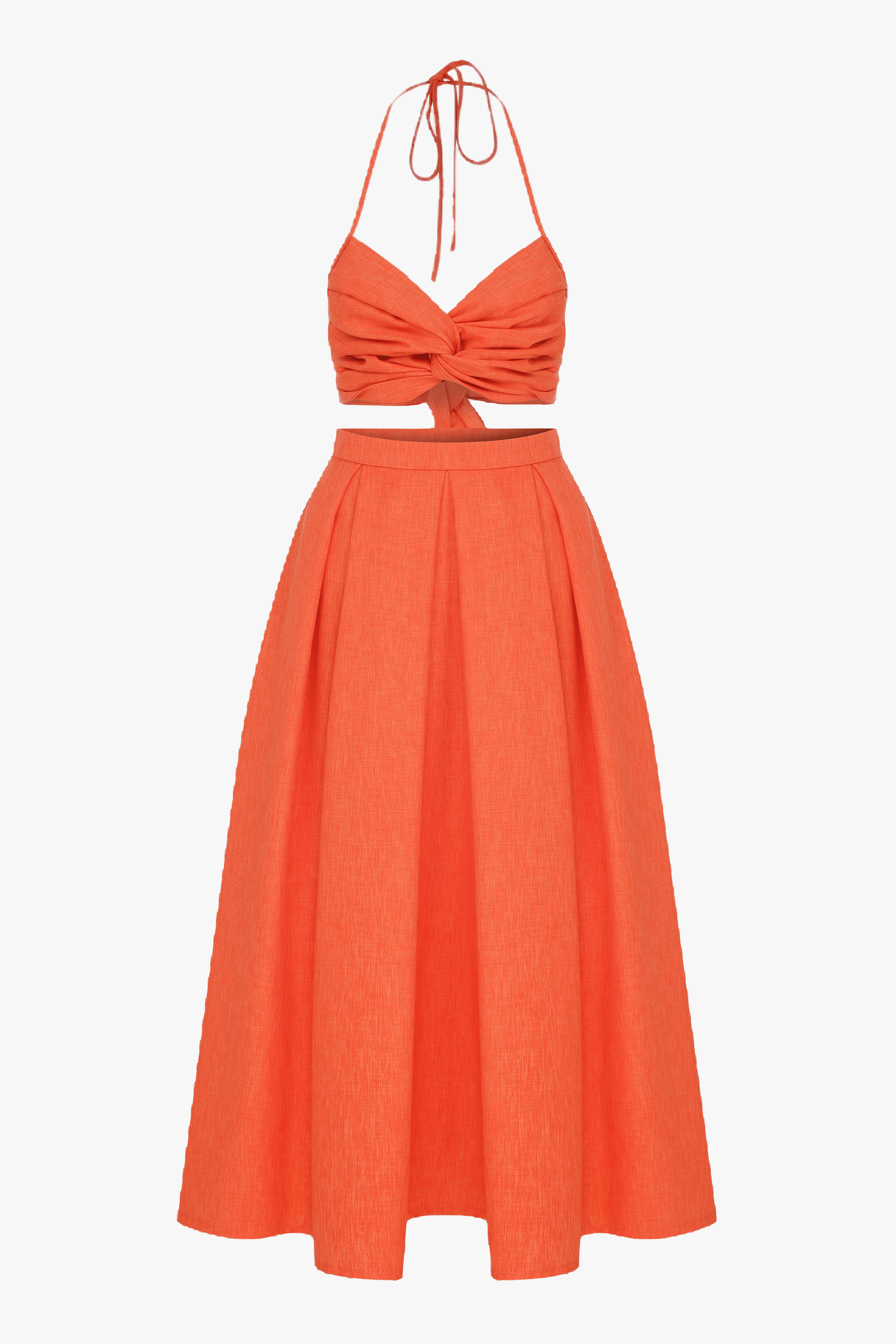 June Midi Skirt in Spicy Orange in Orange made by Nazli Ceren