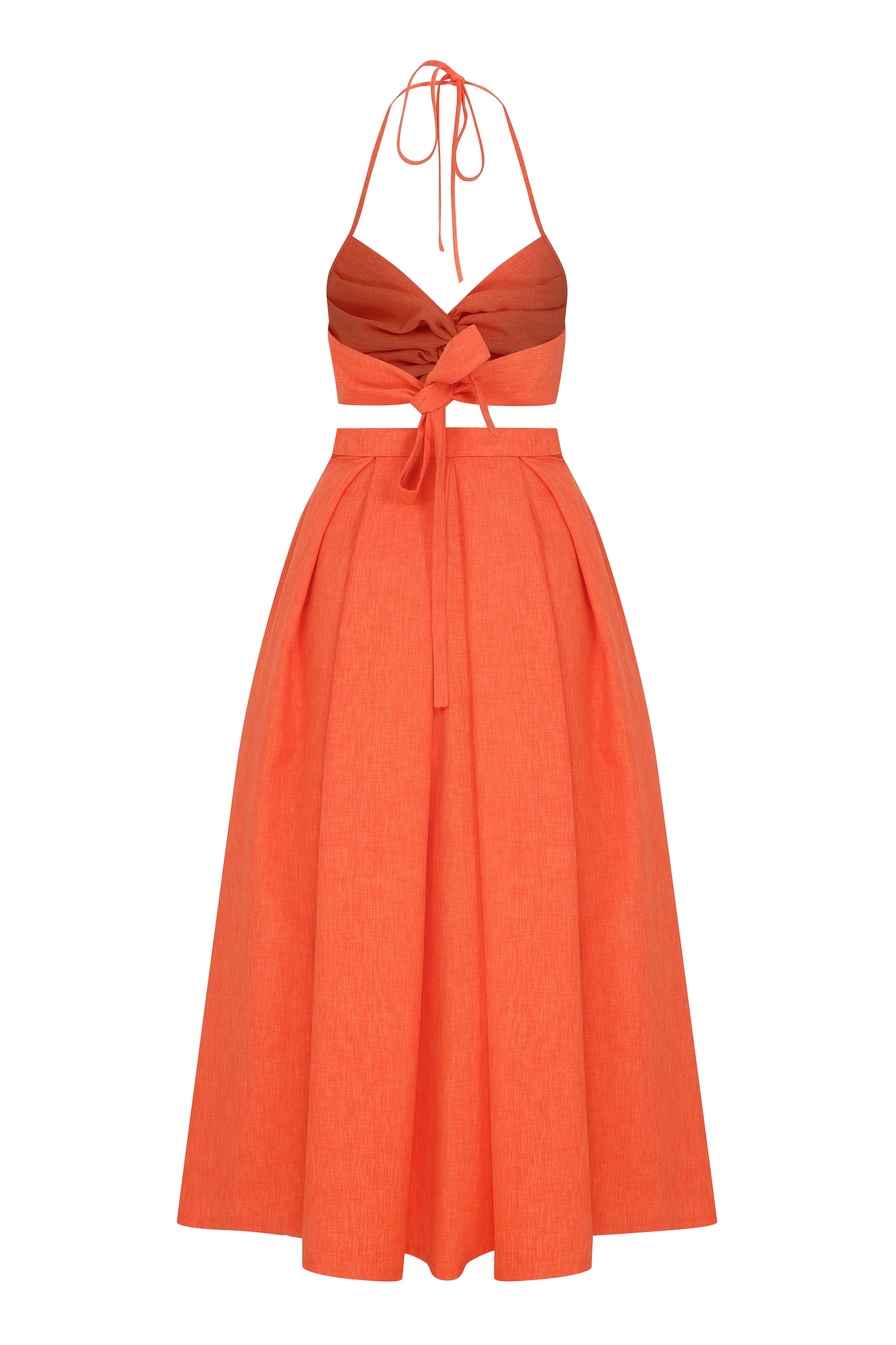 June Midi Skirt in Spicy Orange in Orange made by Nazli Ceren
