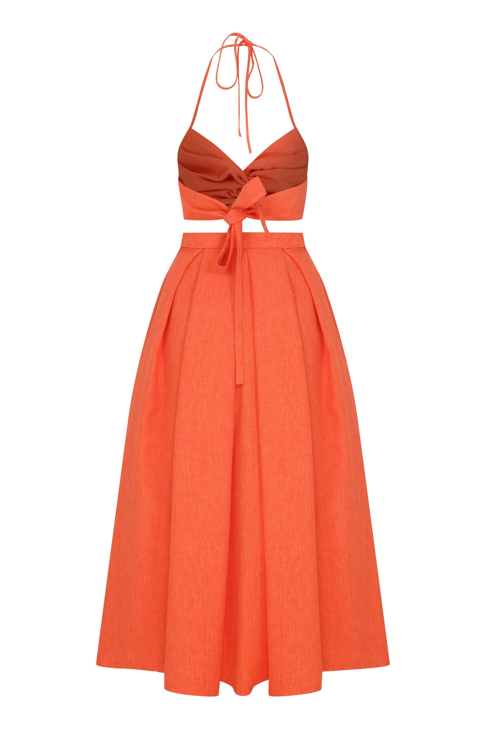 June Midi Skirt in Spicy Orange in Orange made by Nazli Ceren