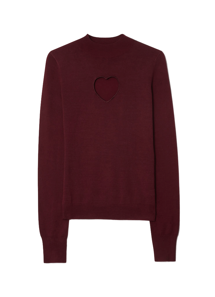 Heart sweater Bordeaux made by CLOEYS